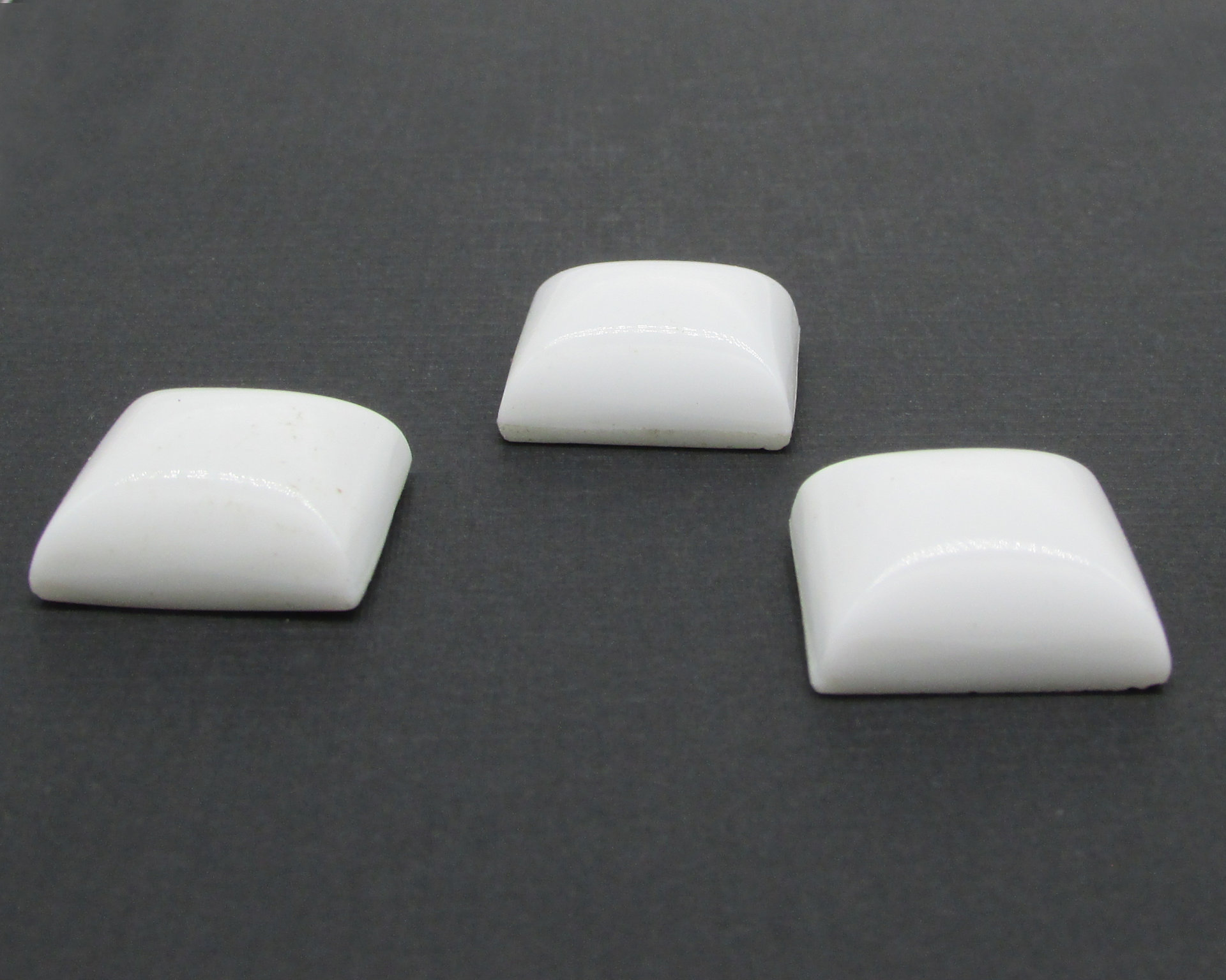 20mm Square Cabochon, White Vintage Glass Gem