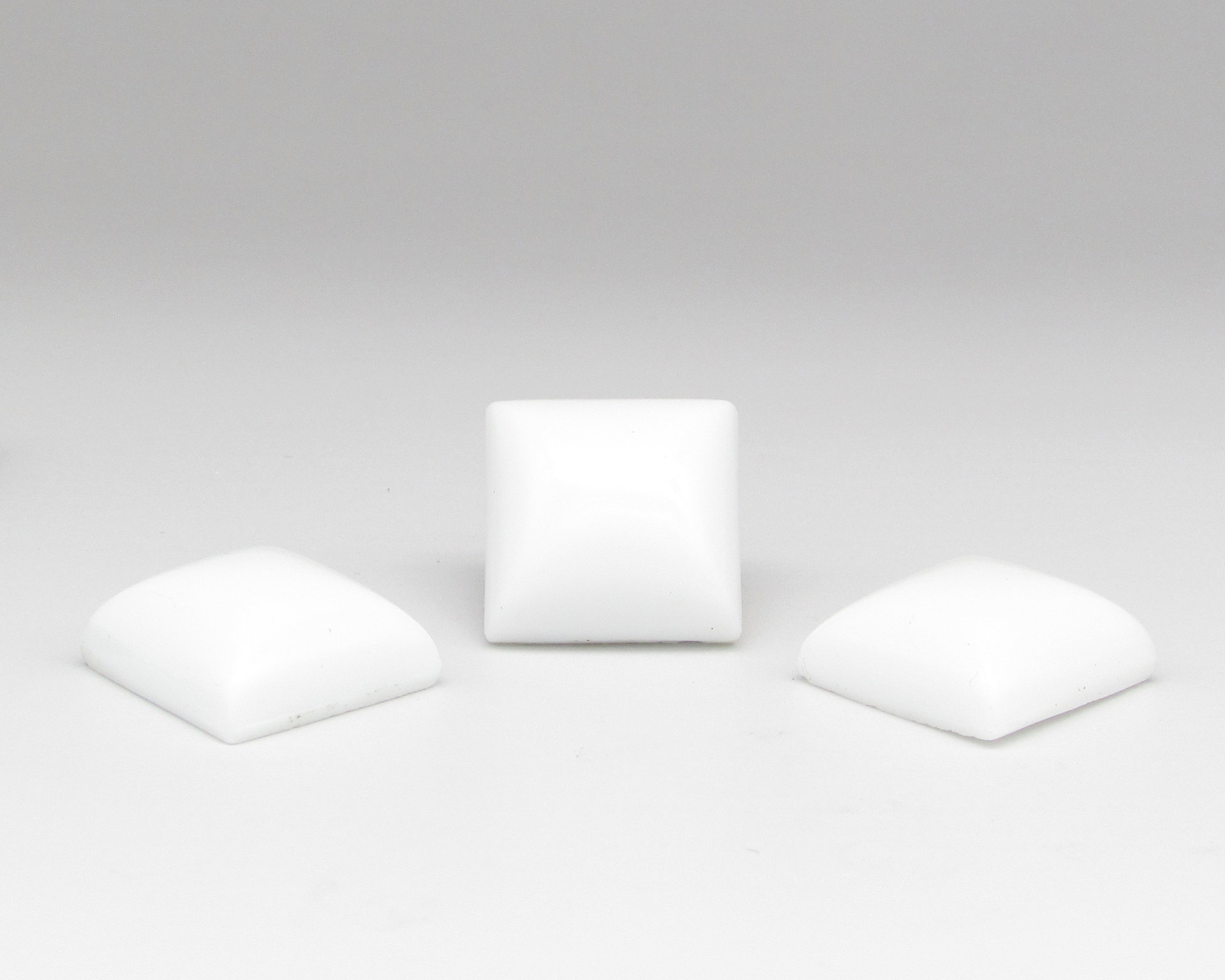 20mm Square Cabochon, White Vintage Glass Gem