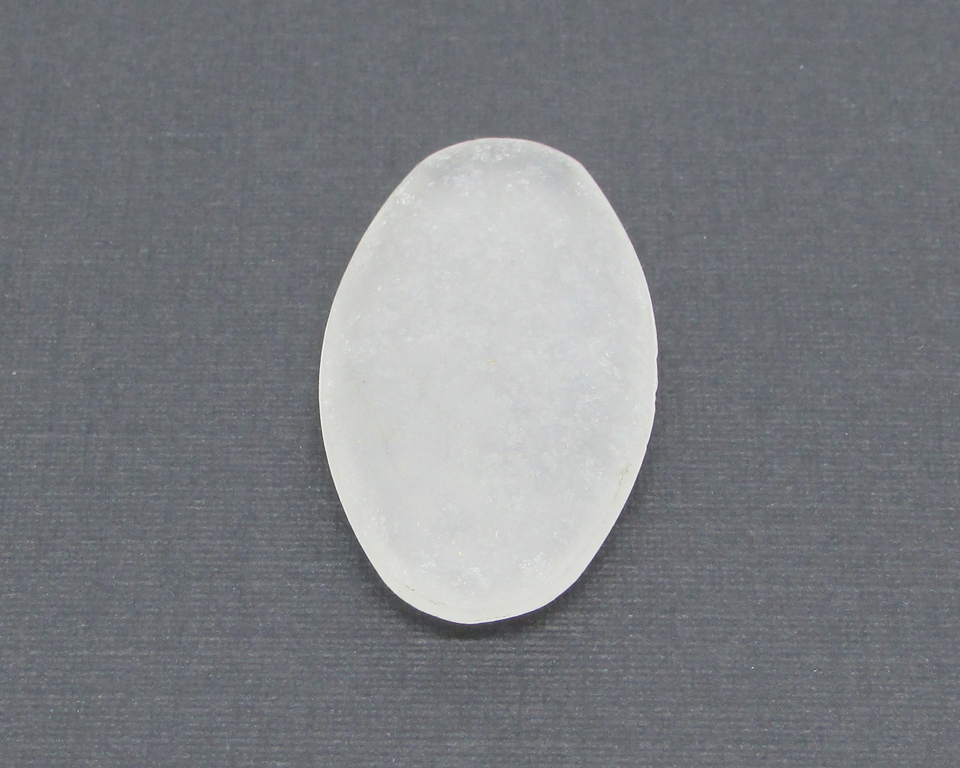 32x18mm Oval Frosted Cabochon, Vintage Camphor Glass