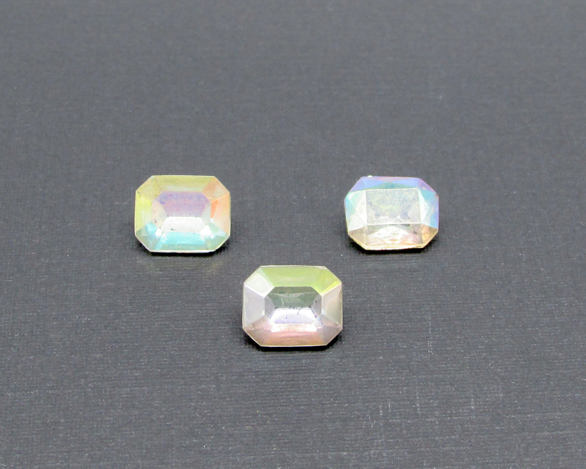 10x8mm Octagon Baguettes, Vintage Crystal AB Rhinestones