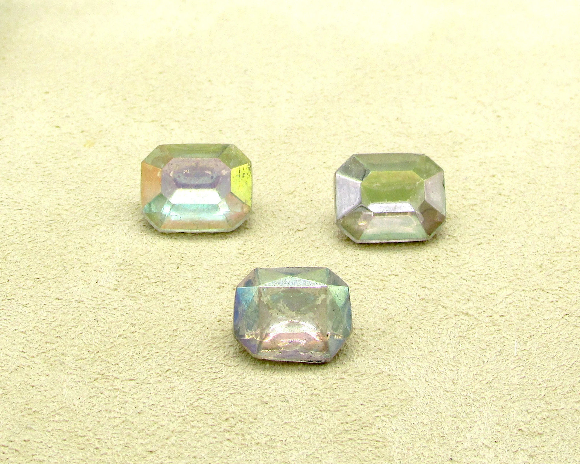 10x8mm Octagon Baguettes, Vintage Crystal AB Rhinestones