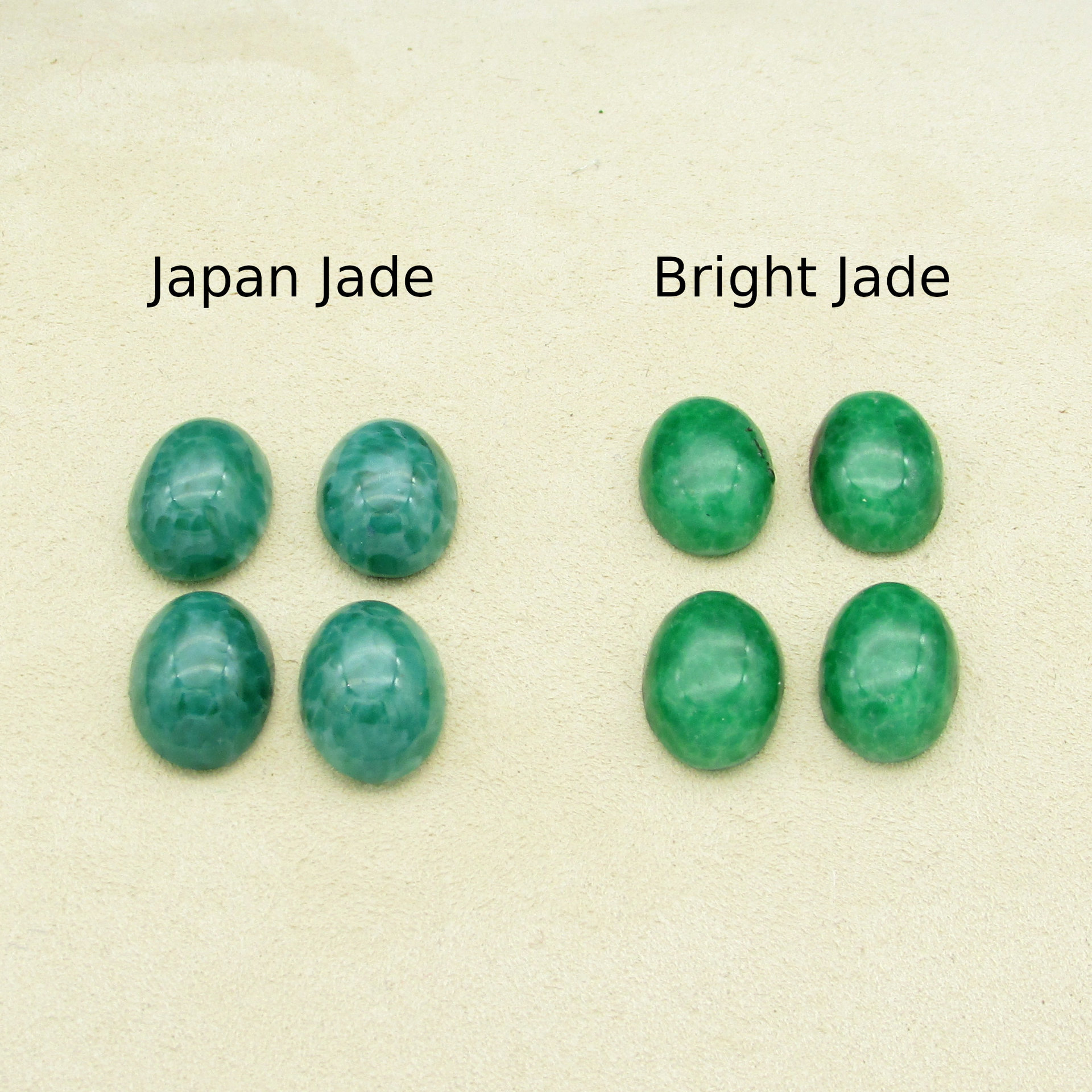 Vintage 14mm Oval Opaque Jade Glass Cabochons