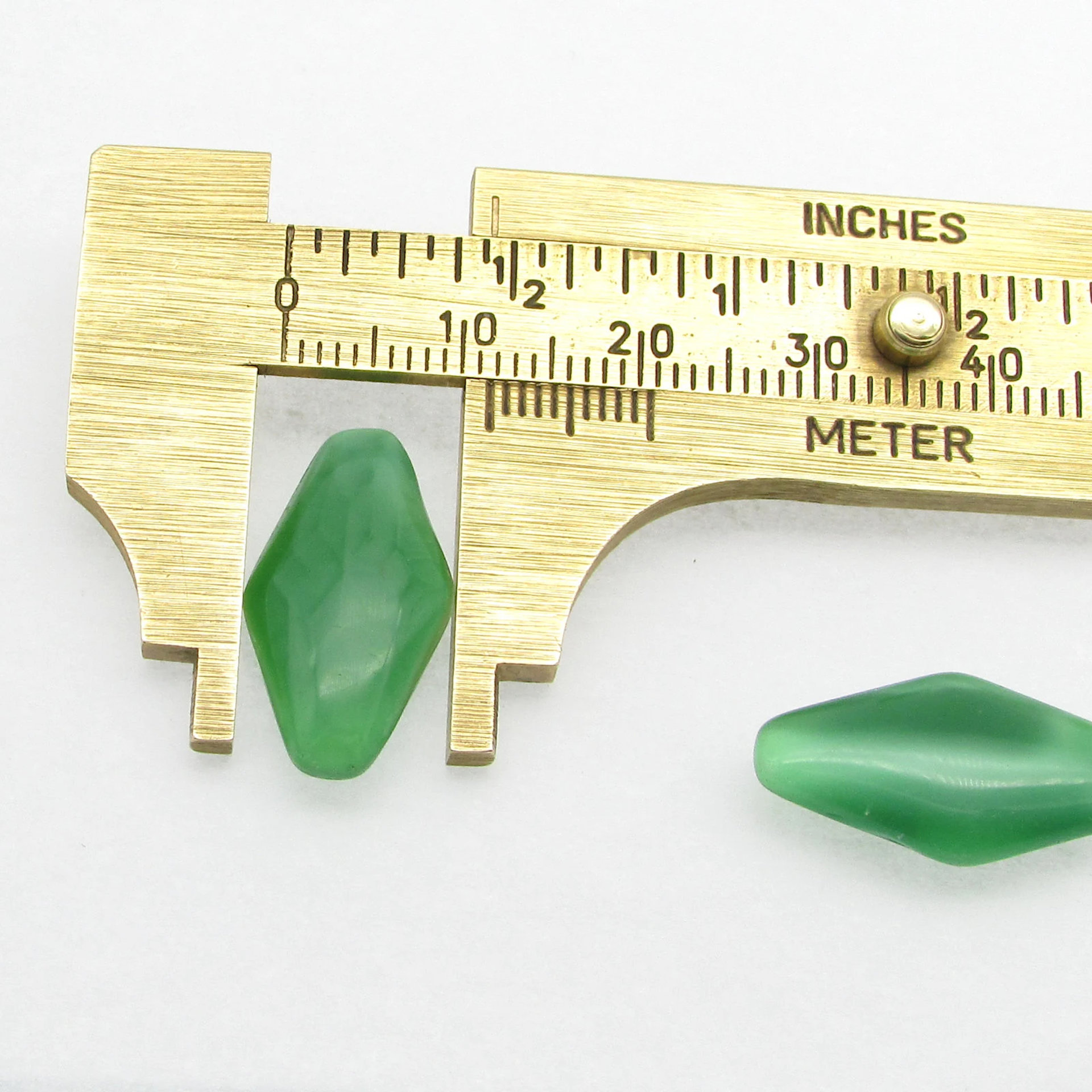 22mm Diamond Rhombus Channel Rhinestones, Vintage Pressed Glass