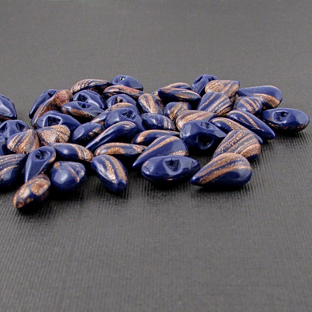 13x7.8mm Vintage Lapis Blue Pear Shape Sew On Glass Stones (24)