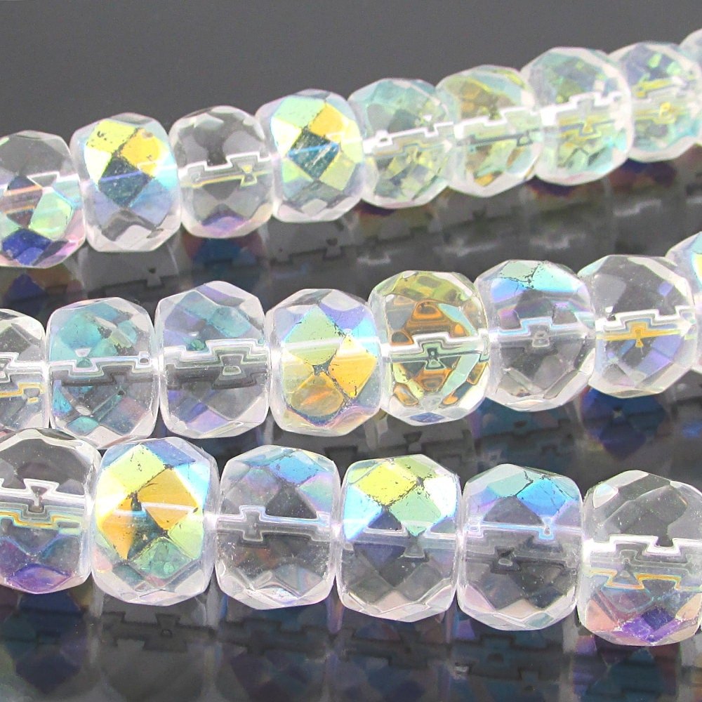 Crystal AB 12x9mm Faceted Rondelles