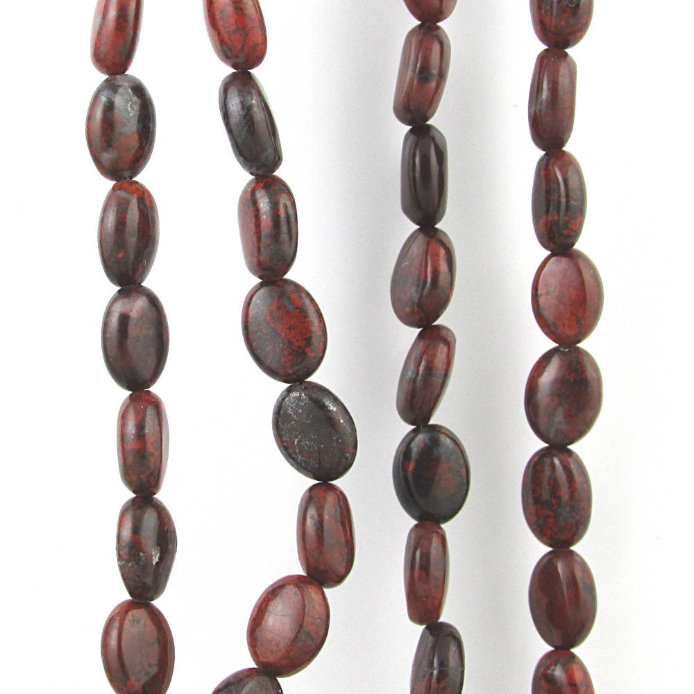 Poppy Jasper 9mm Oval Beads