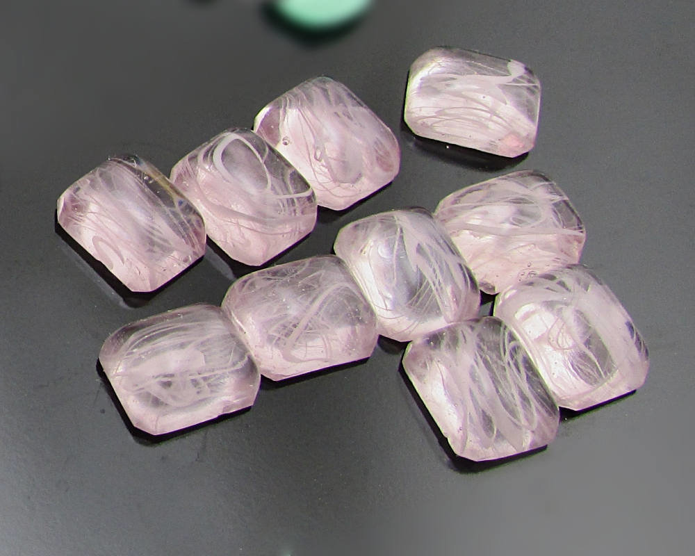 Octagonal Light Amethyst Glass Cabochons