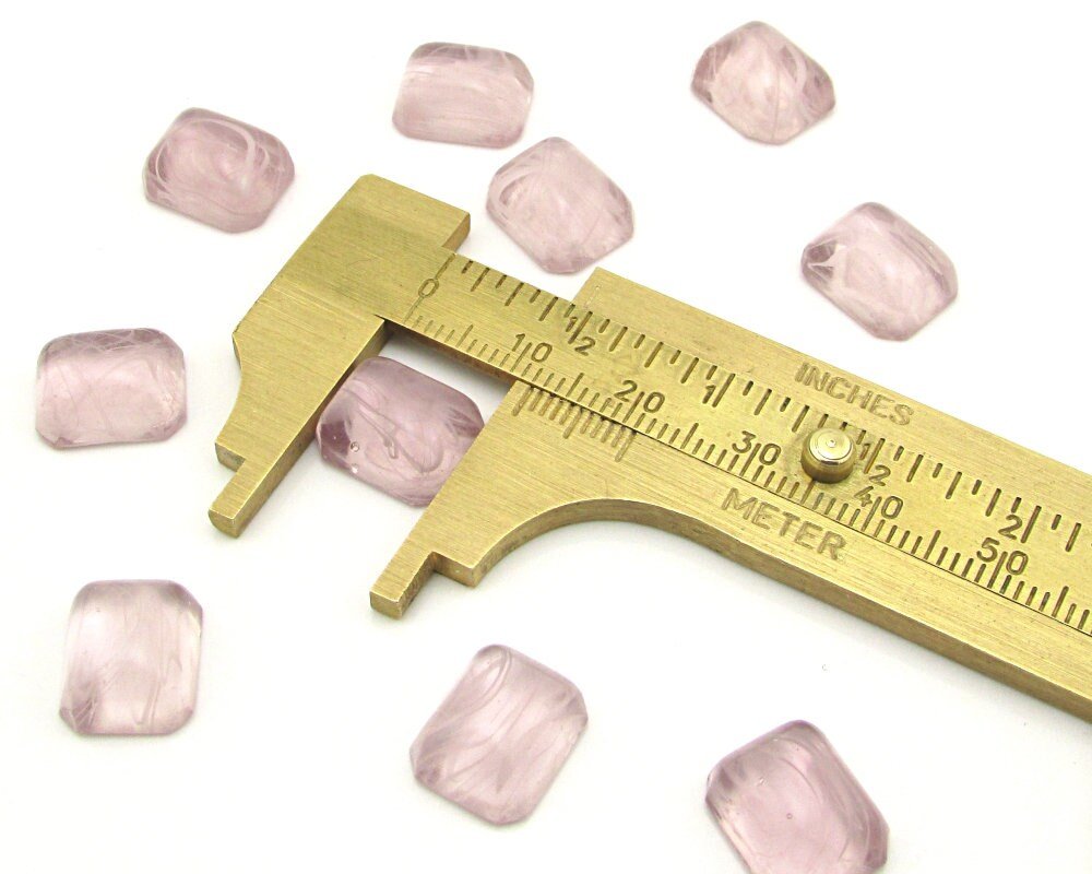 Octagonal Light Amethyst Glass Cabochons