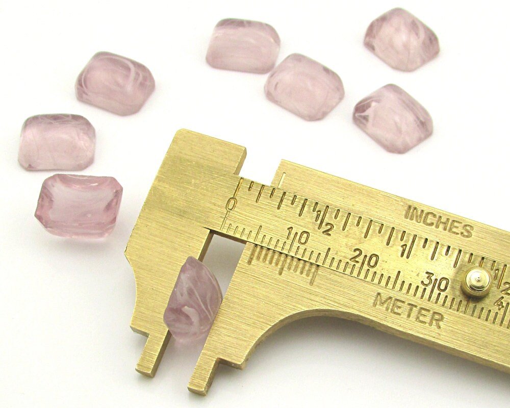 Octagonal Light Amethyst Glass Cabochons