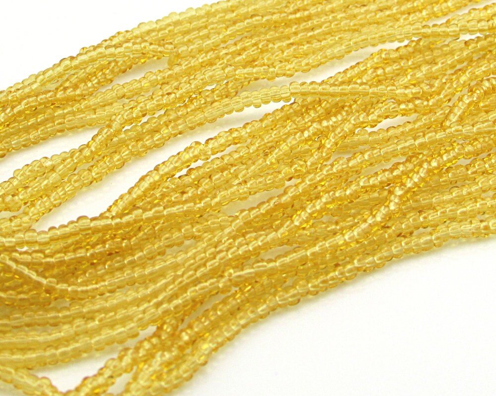 Translucent Topaz Czech Glass 14/0 Rocailles