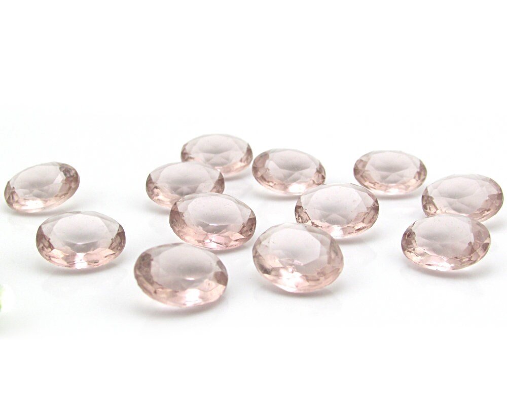 12x10mm Faceted Oval Rhinestones, Light Amethyst Unfoiled Point Back Dentelles