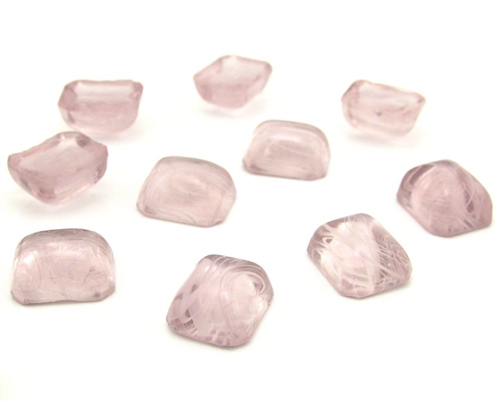 Octagonal Light Amethyst Glass Cabochons