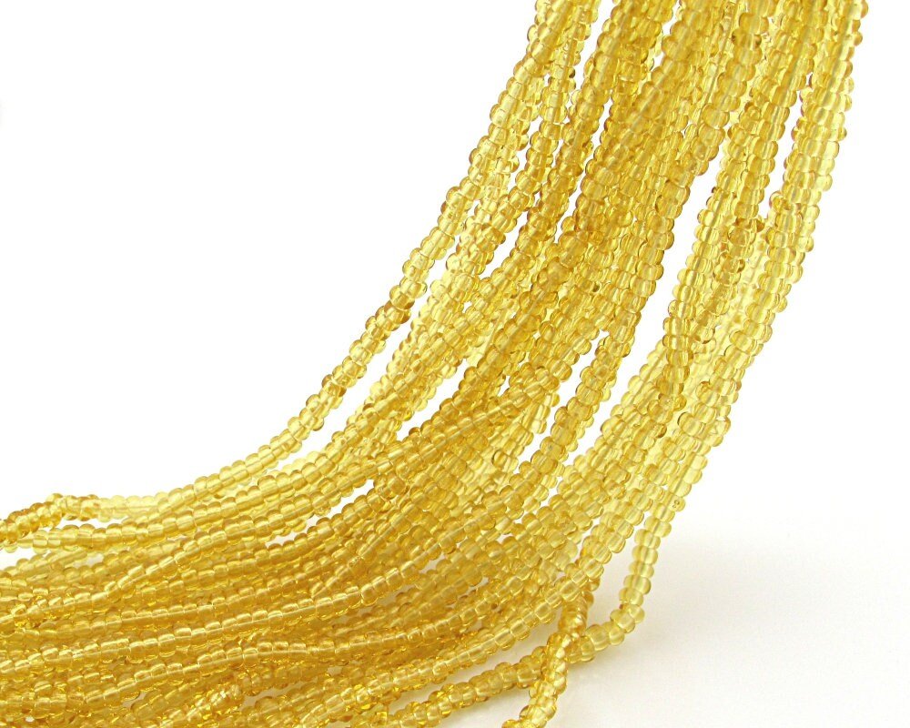 Translucent Topaz Czech Glass 14/0 Rocailles