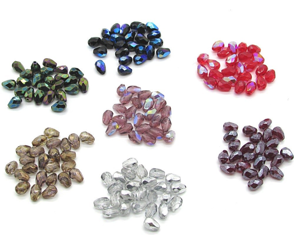 Light Amethyst AB 7x5mm Faceted Teardrops