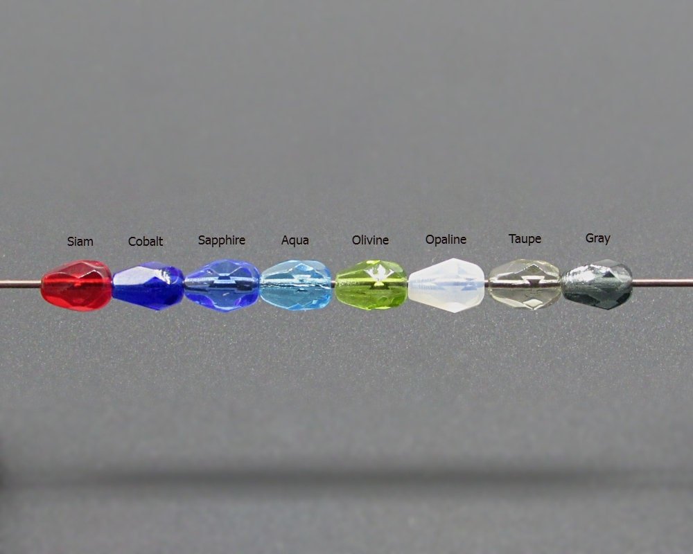 7x5mm Translucent Grey Teardrop Beads