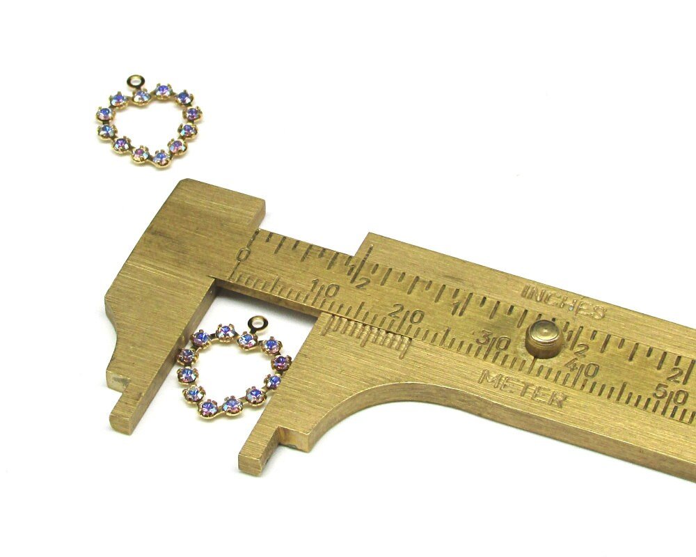 Gold Plated Rhinestone Heart Pendants