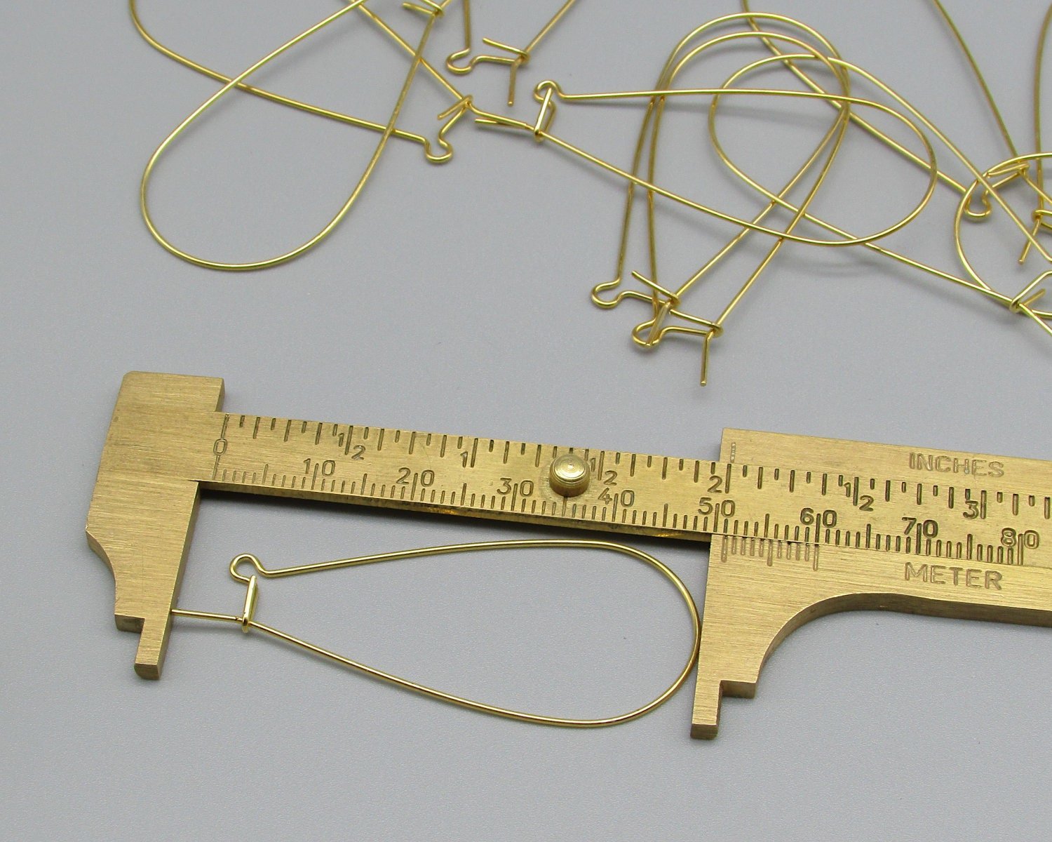 47mm Gold Plated Kidney Ear Wires with Long, Tapered Loops