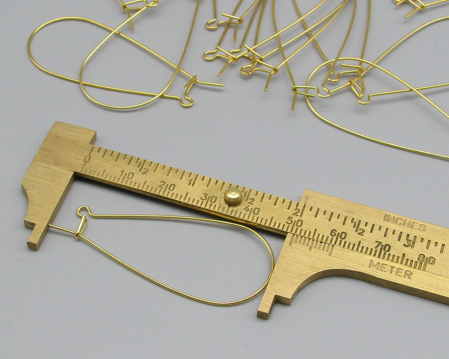 47mm Gold Plated Kidney Ear Wires with Long, Tapered Loops