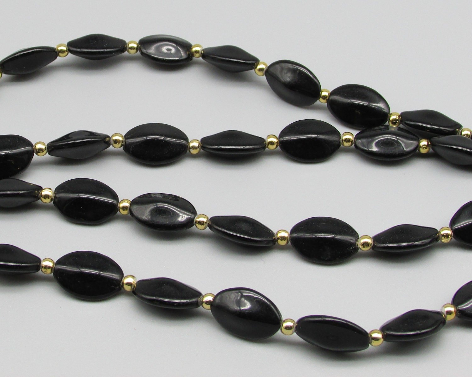 17mm Black Oval Czech Glass Beads
