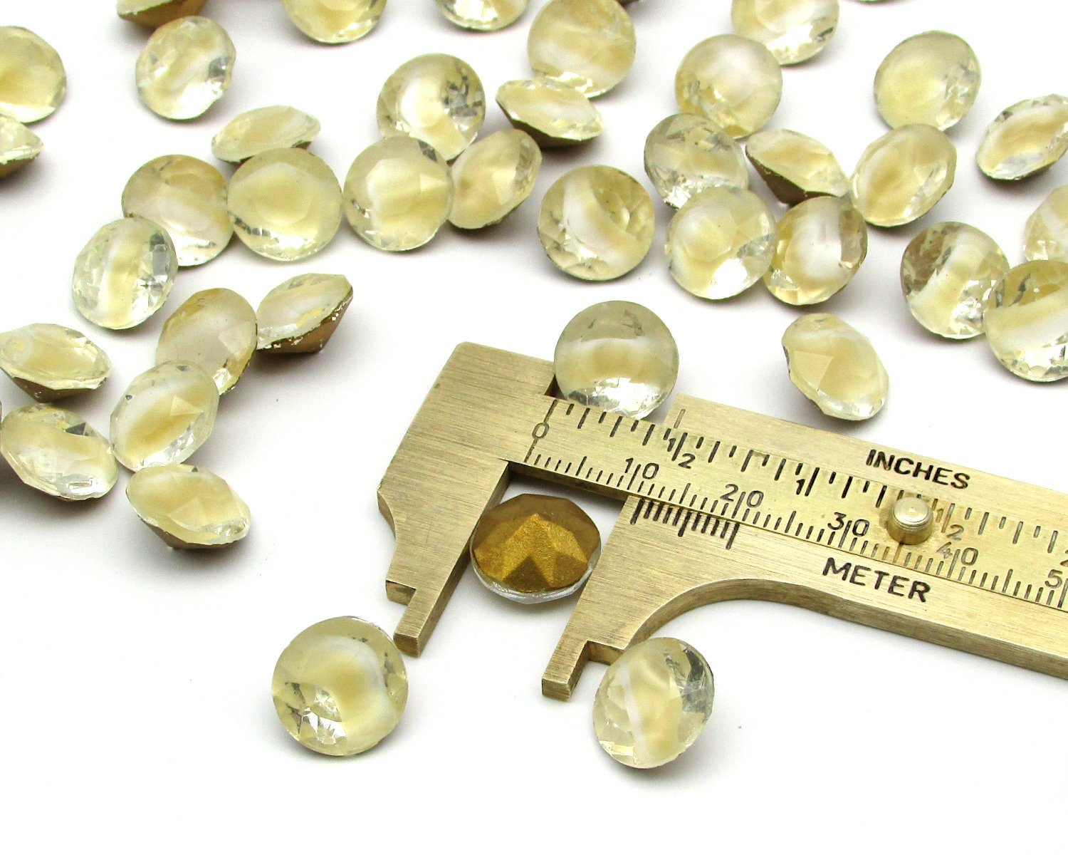 48ss Beige Givre Rhinestone Dentelles