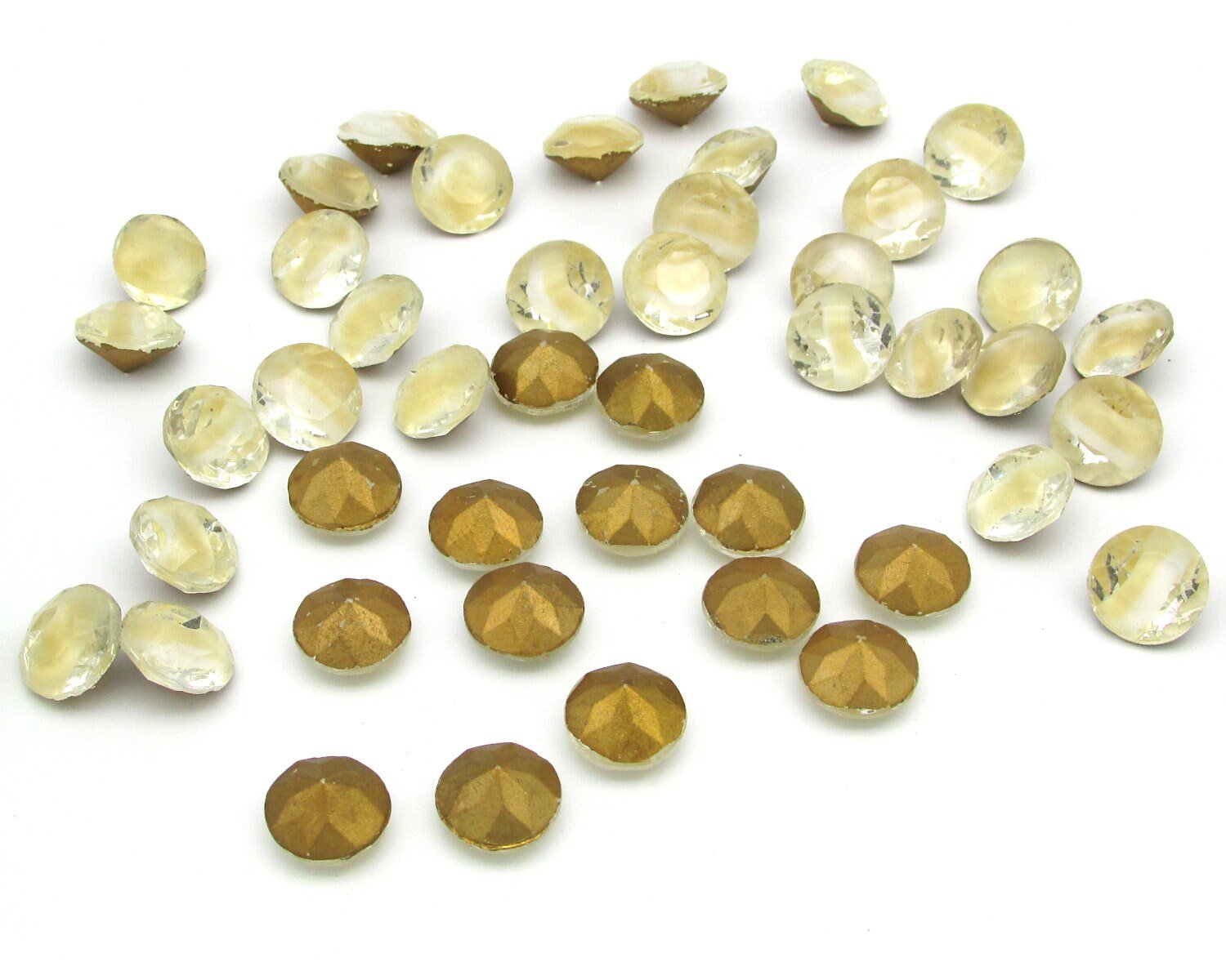 48ss Beige Givre Rhinestone Dentelles