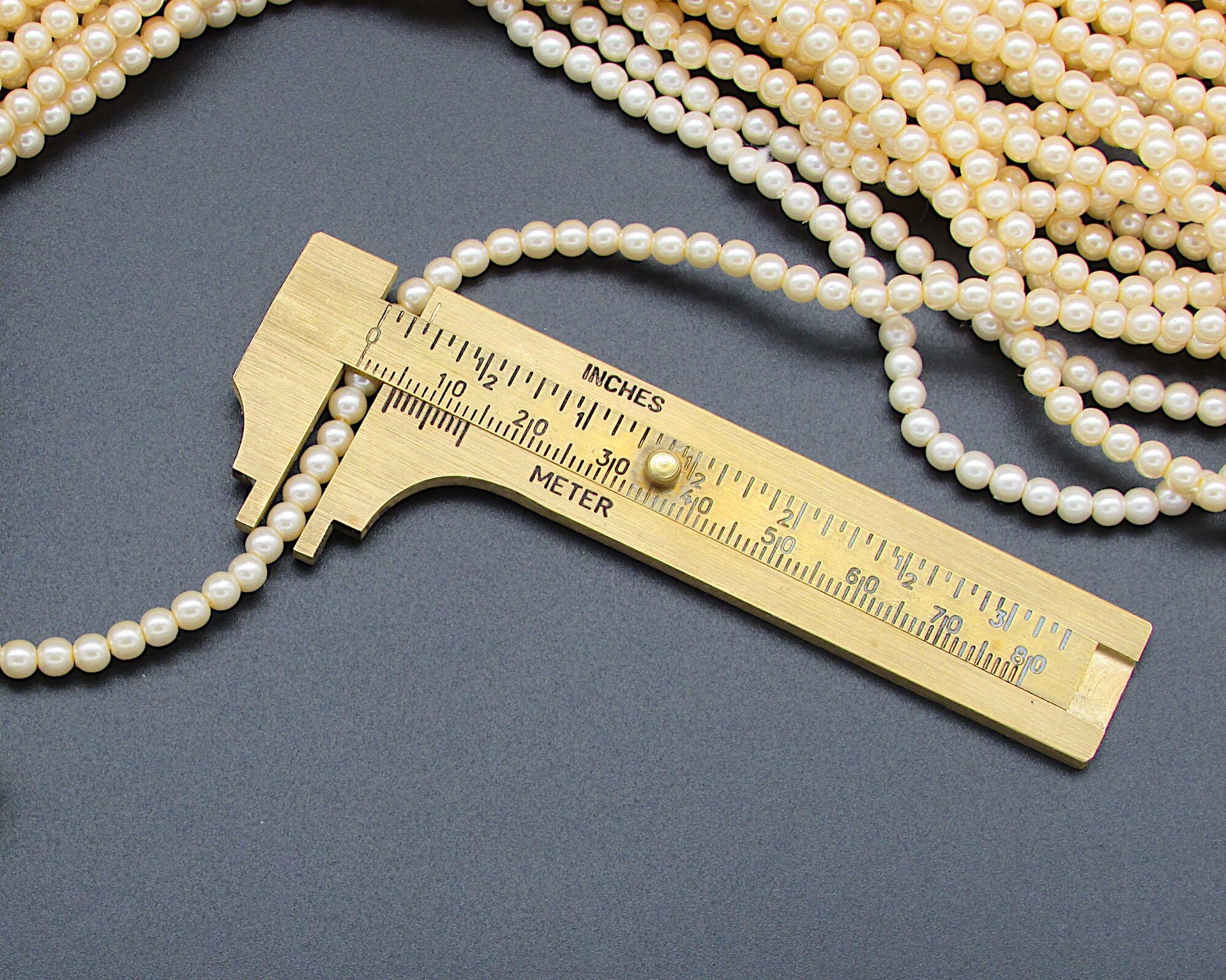 60" Strand 4mm Champagne Faux Pearls