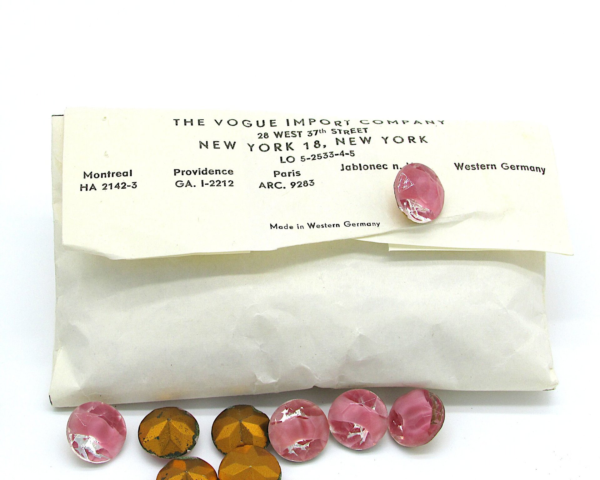 60ss Rose Pink Givre Rhinestone Dentelles, Vintage 14mm Faceted 2-Tone Point Back Glass Gems (12)