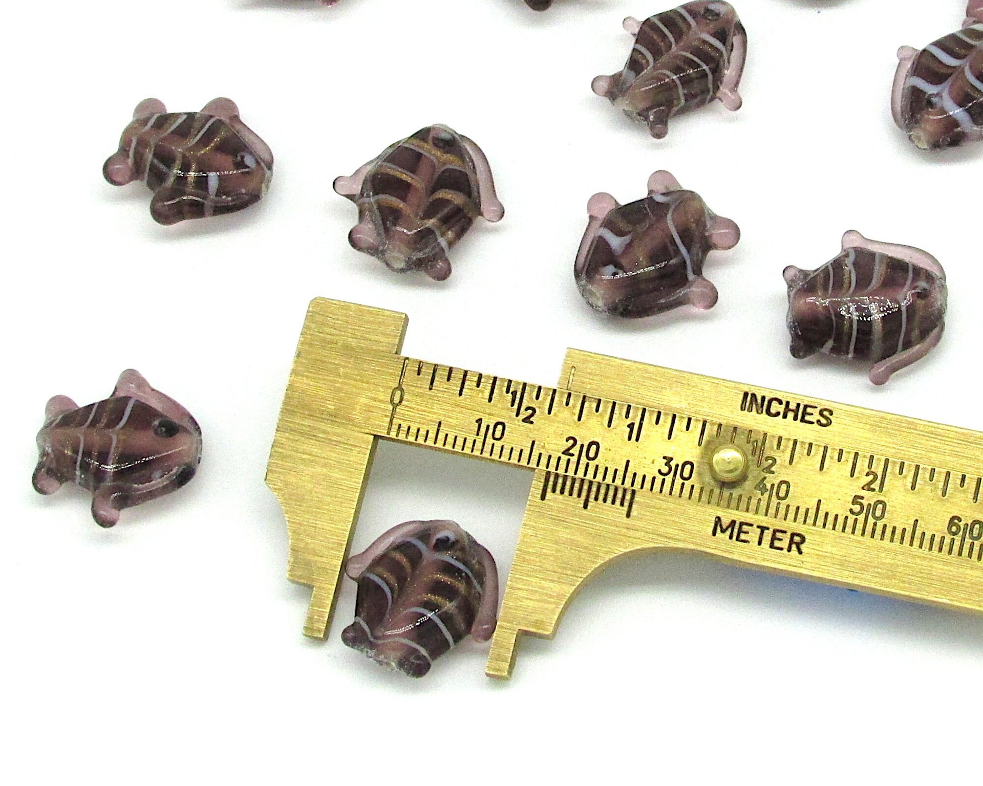 Purple 18mm Glass Fish Beads