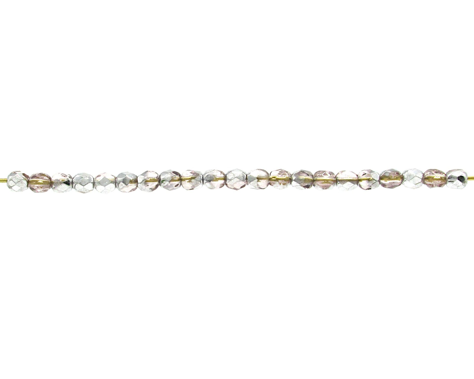 4mm Rose Fire Polished Round Beads
