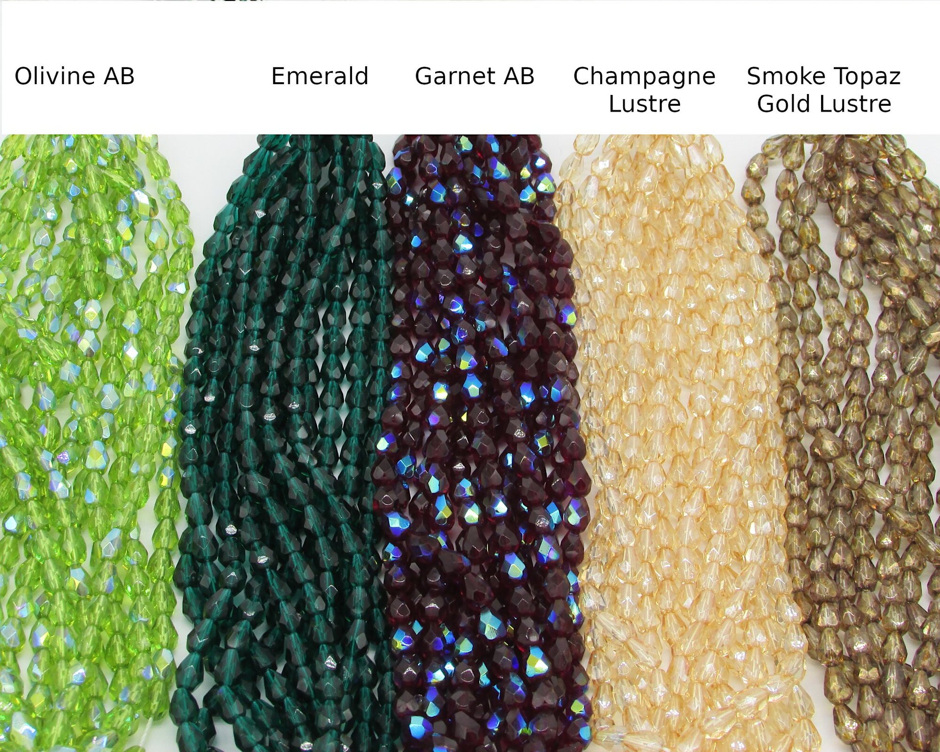 7x5mm Faceted Teardrop Beads, Smoke Topaz Luster