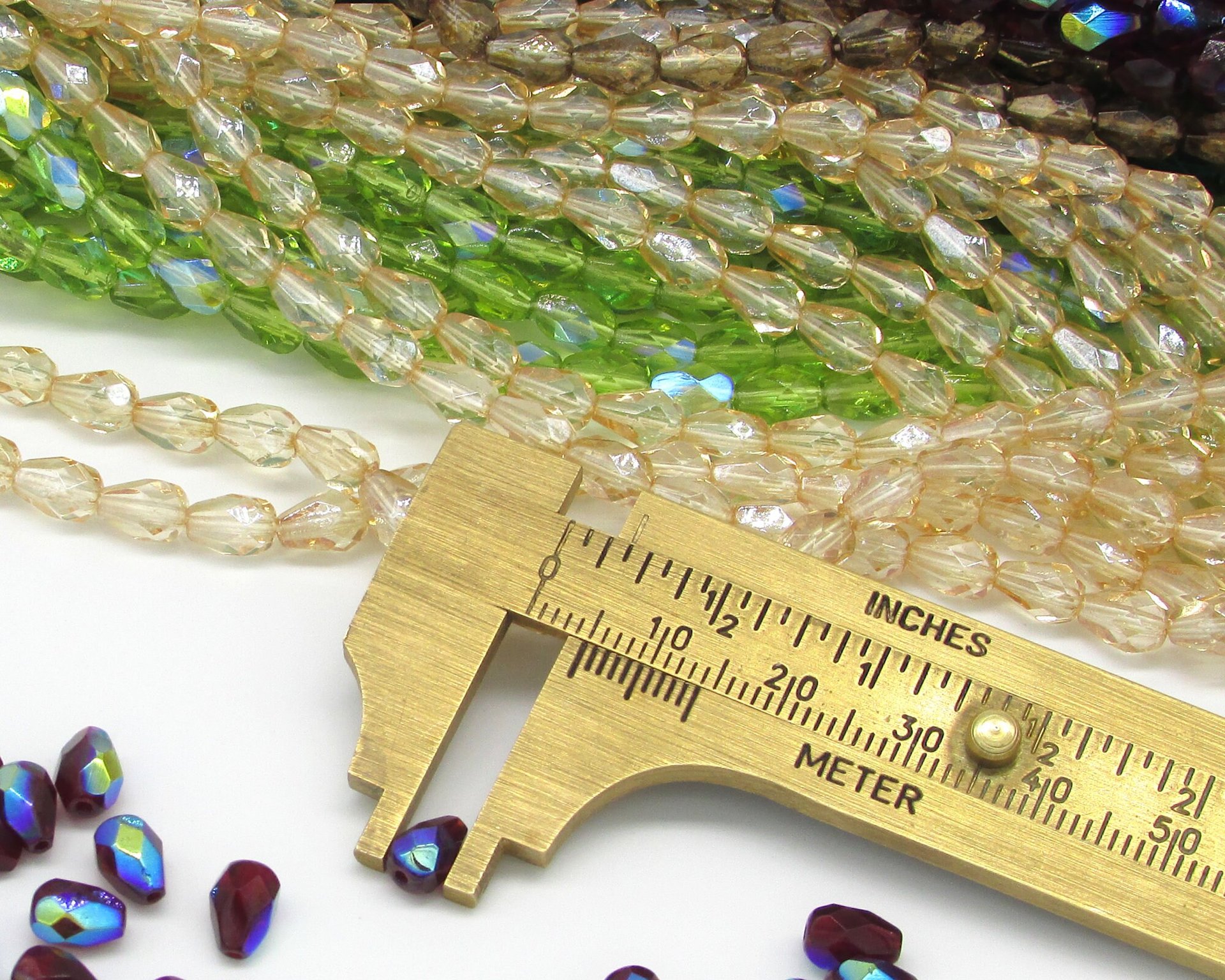 7x5mm Faceted Teardrop Beads, Smoke Topaz Luster