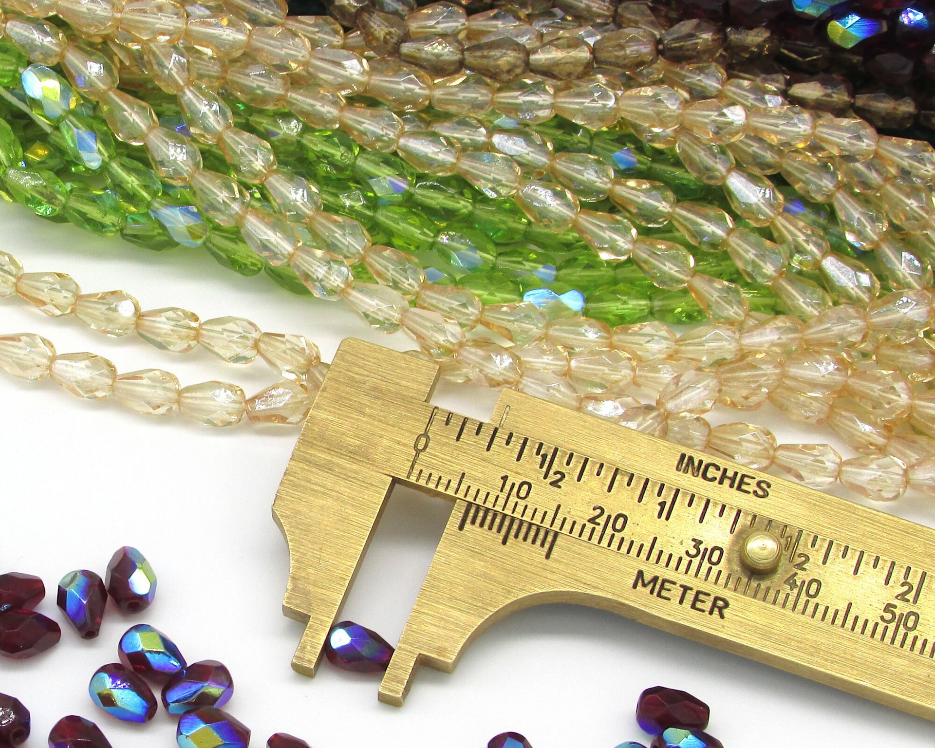 7x5mm Faceted Teardrop Beads, Smoke Topaz Luster