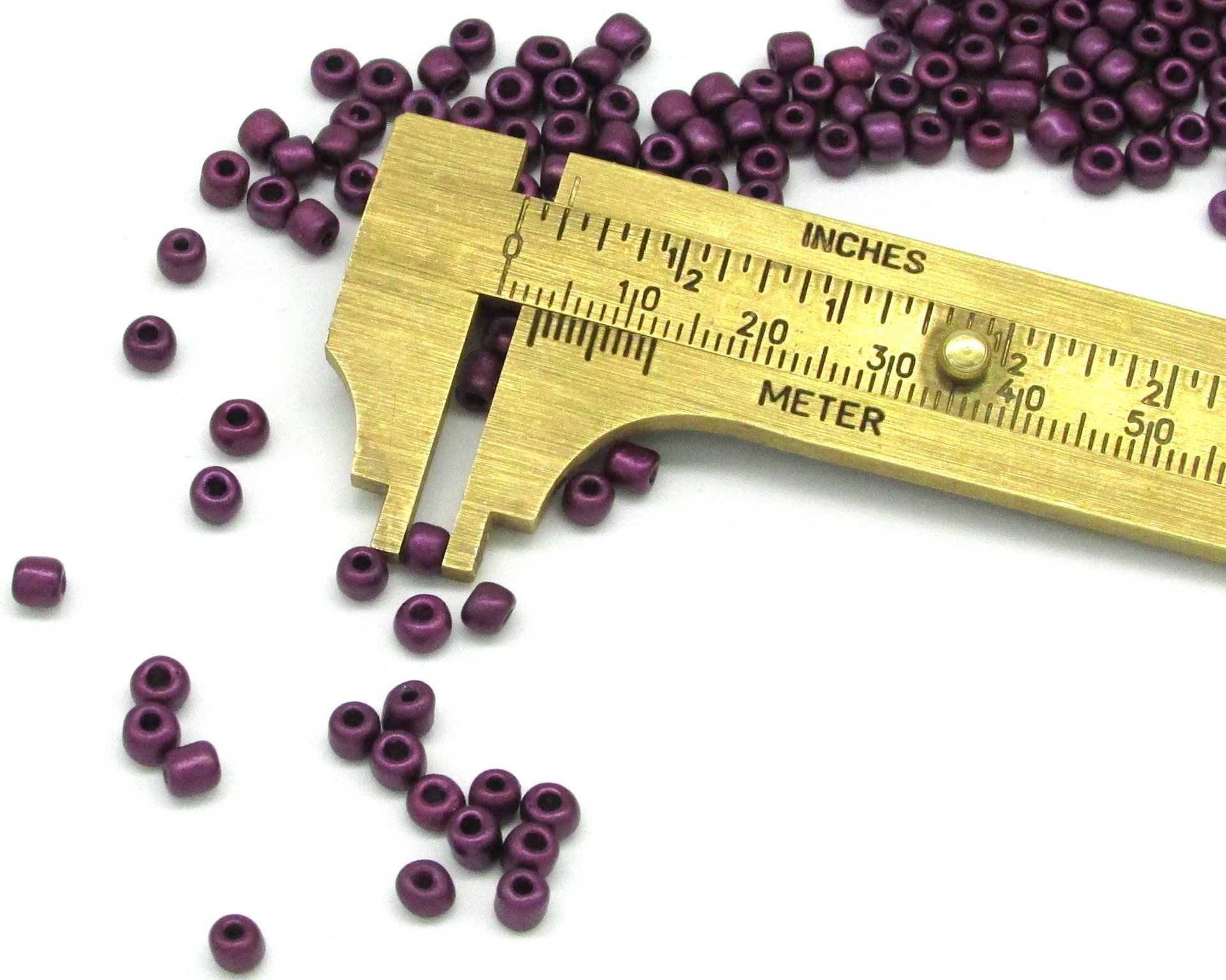 6/0 Seed Beads, Opaque Purple Metallic Suede