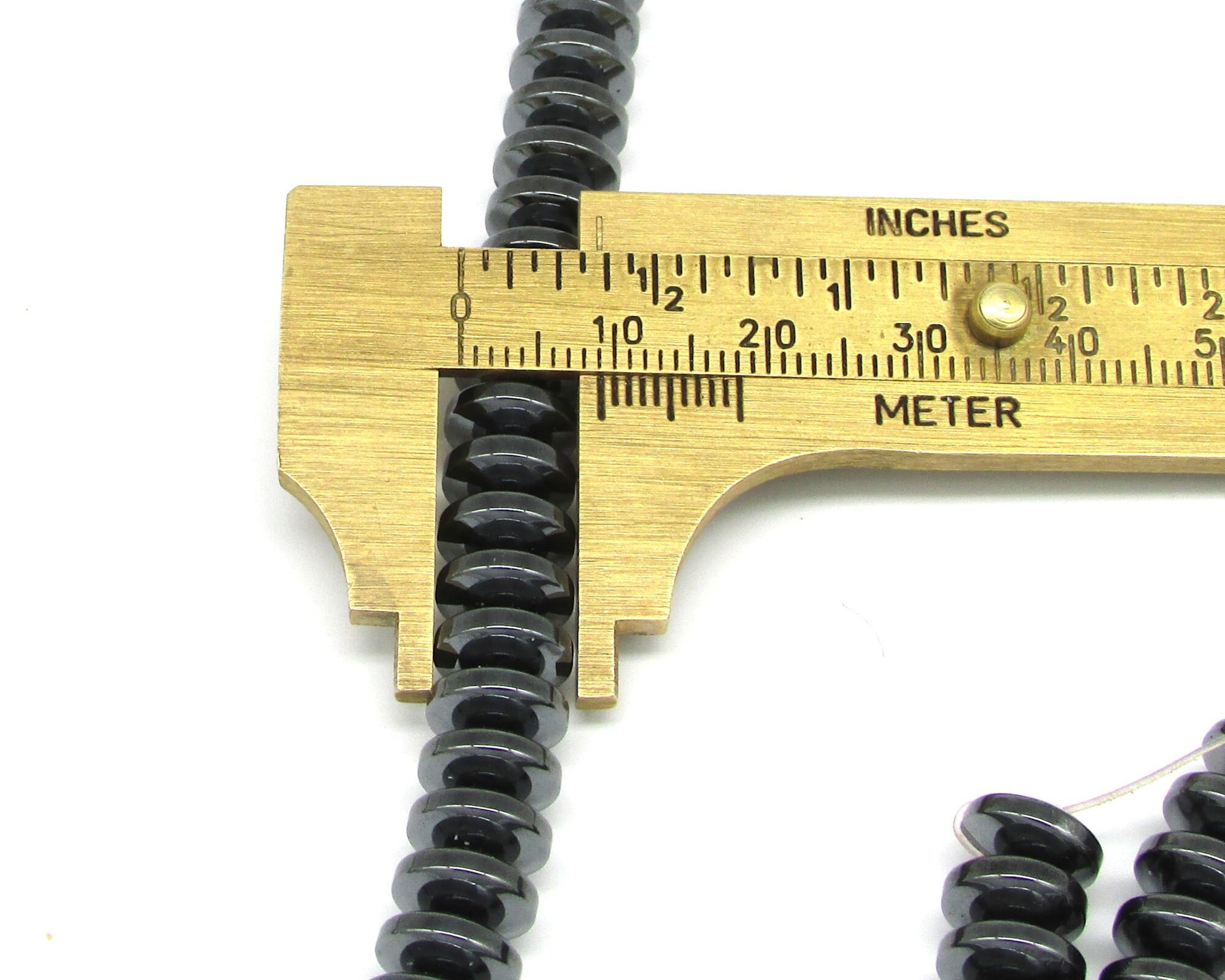 Non-Magnetic Hematite 9mm Convex Saucer Beads, Dark Gray 9x4mm Semiprecious Gemstone Rondelles