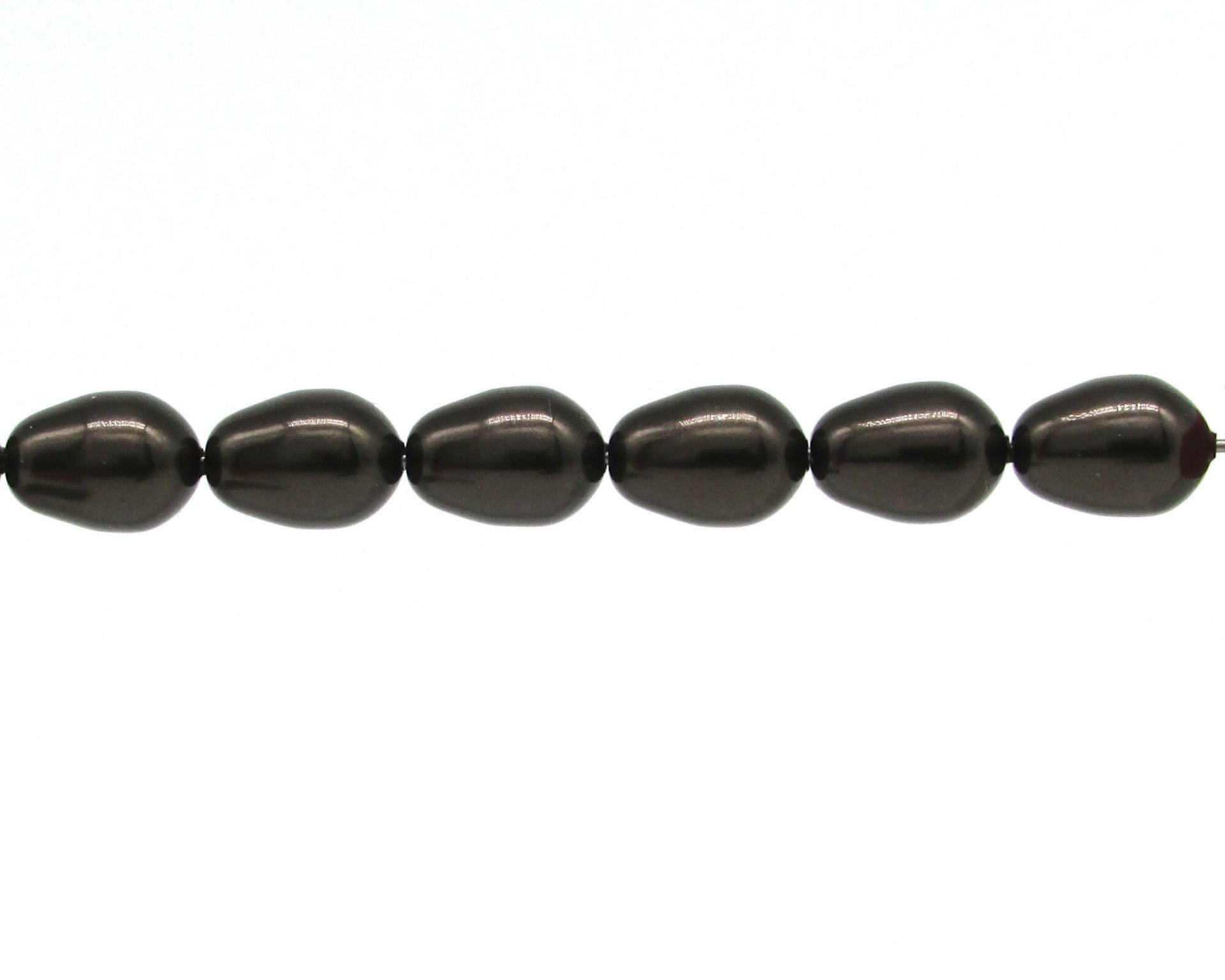 Deep Brown Crystal Pearl Teardrops (10)