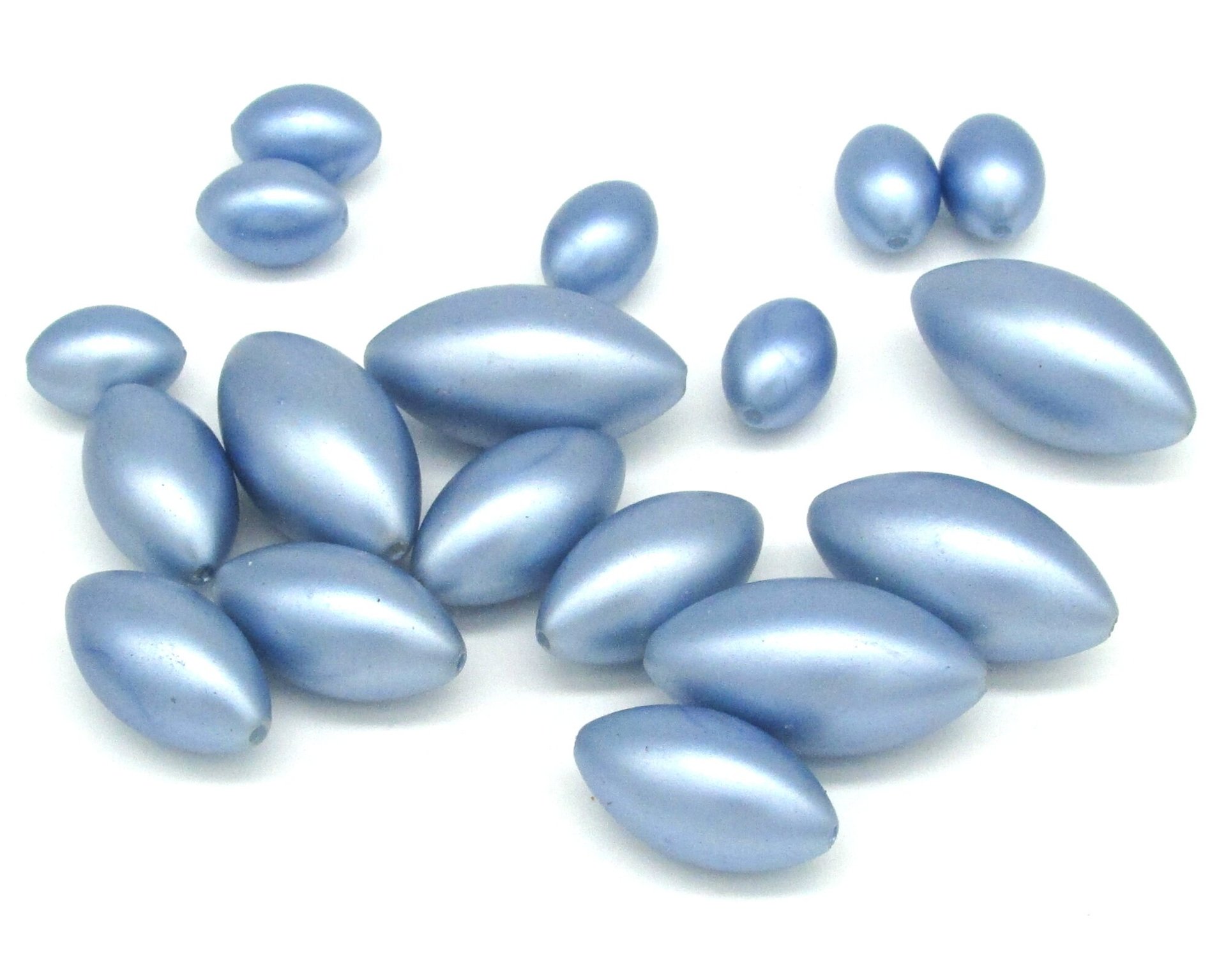 23x12mm Oval Plastic Pearls, Vintage Powder Blue Beads