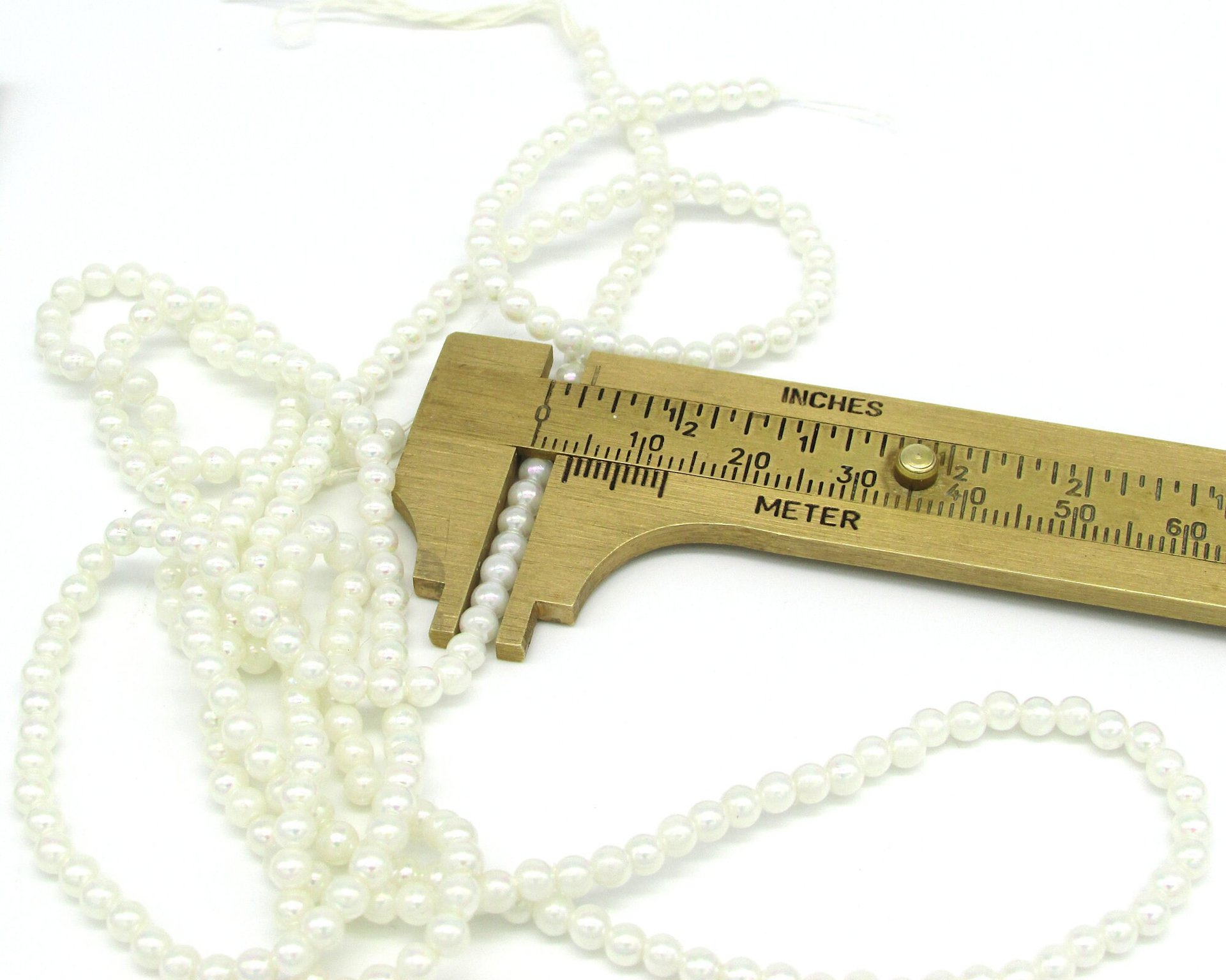 Vintage Faux Pearl Seed Beads, 3.5mm Plastic Spacers