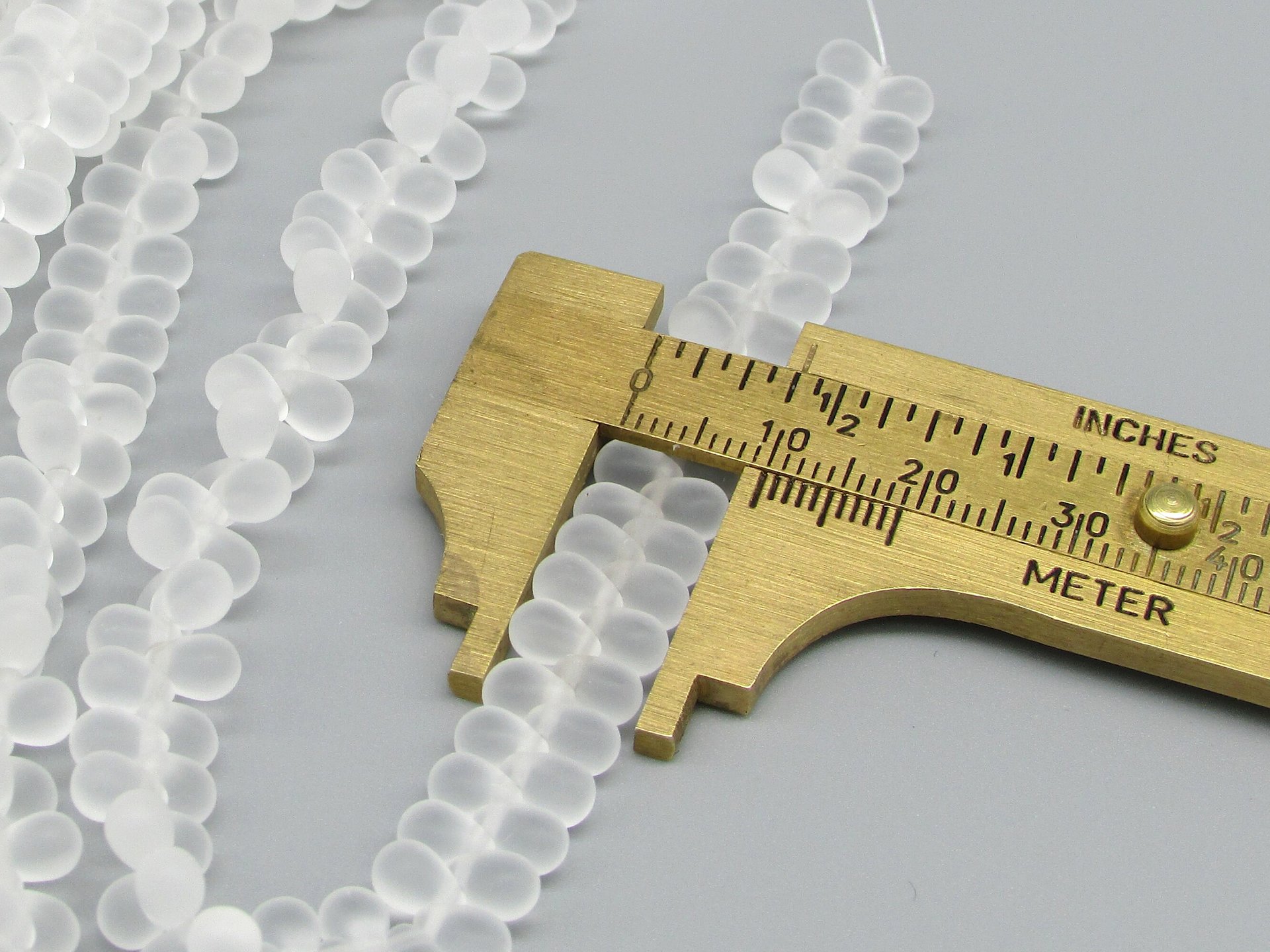 6x4mm Frosted Teardrop Briolettes, Matte Crystal Czech Pressed Glass Beads (100)