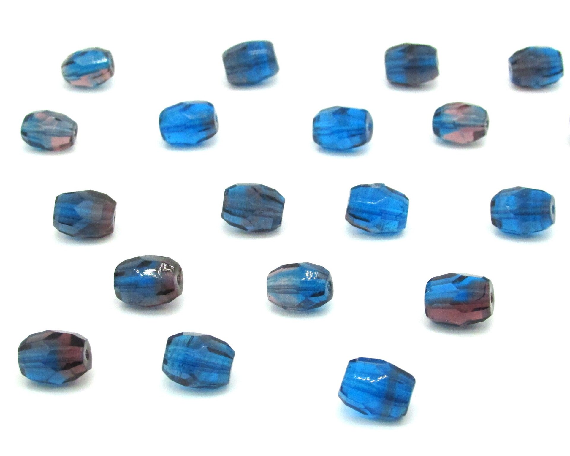 Two-Tone Faceted Oval Beads, 10x8mm Barrels