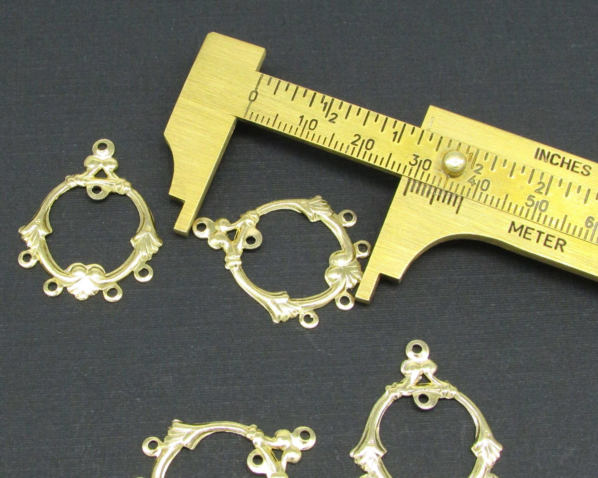 29mm Brass Stampings, Gold Plated Findings for Chandelier Earrings