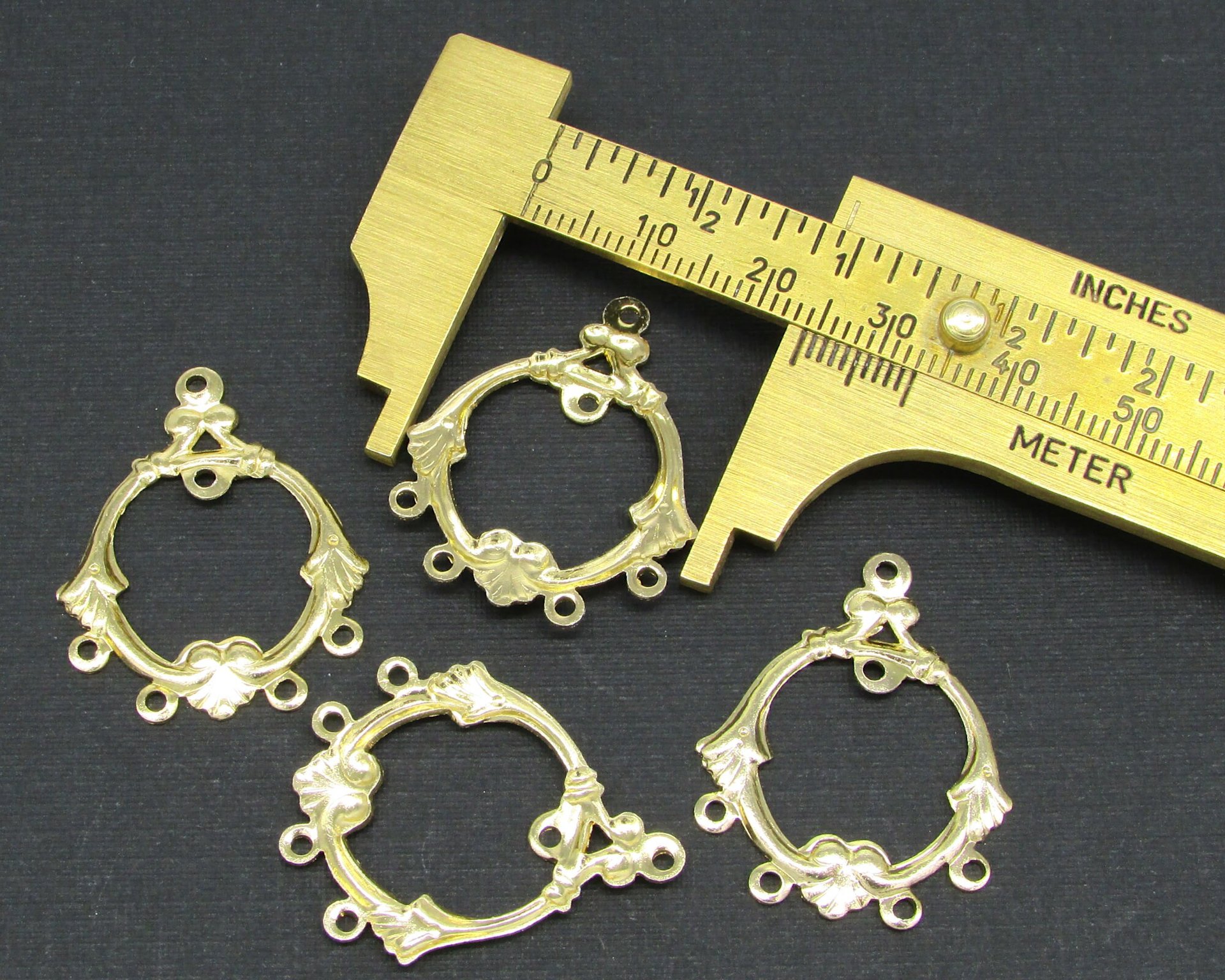 29mm Brass Stampings, Gold Plated Findings for Chandelier Earrings