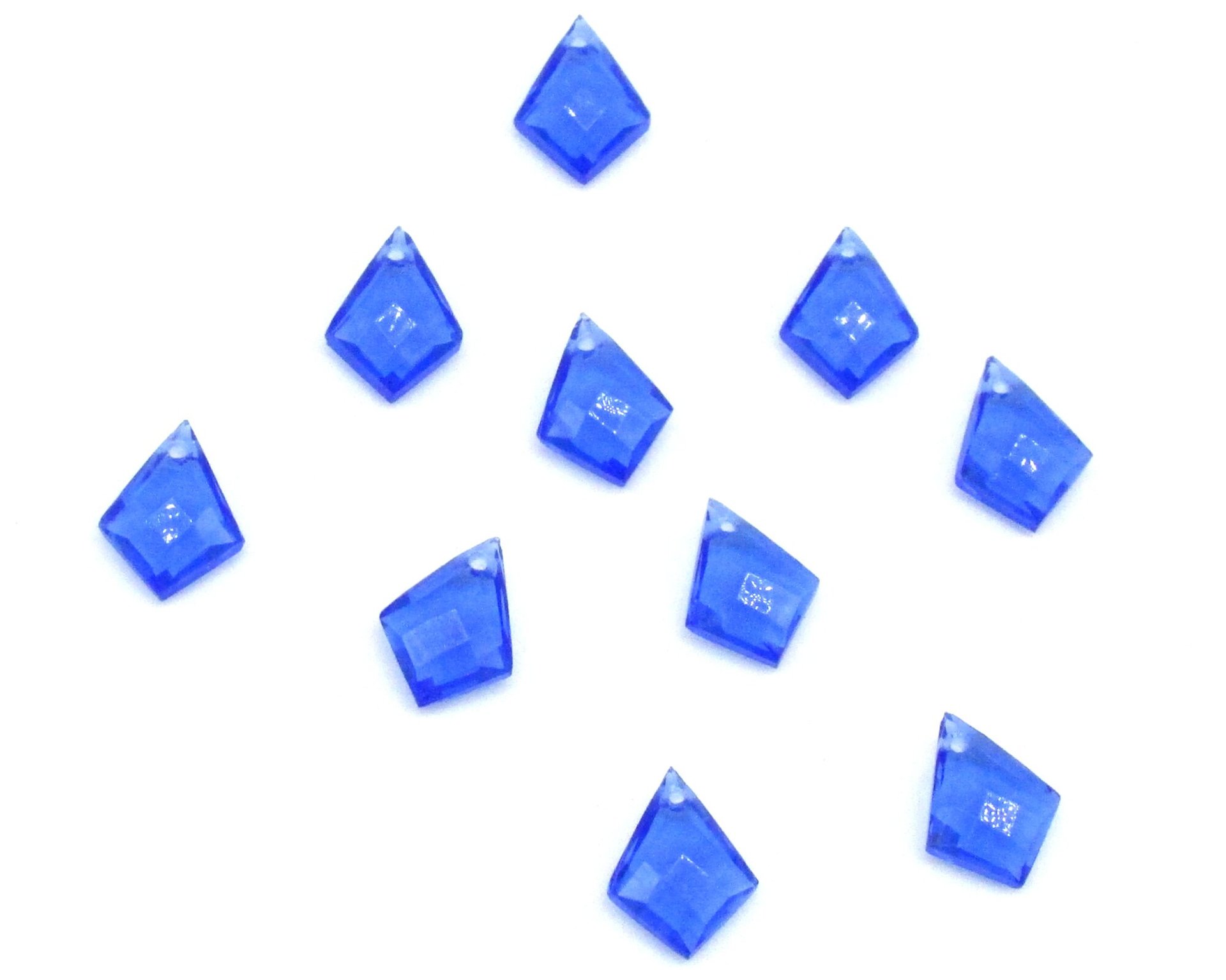 11x8.5mm Blue Kite Briolette Faceted Angular Teardrop Beads