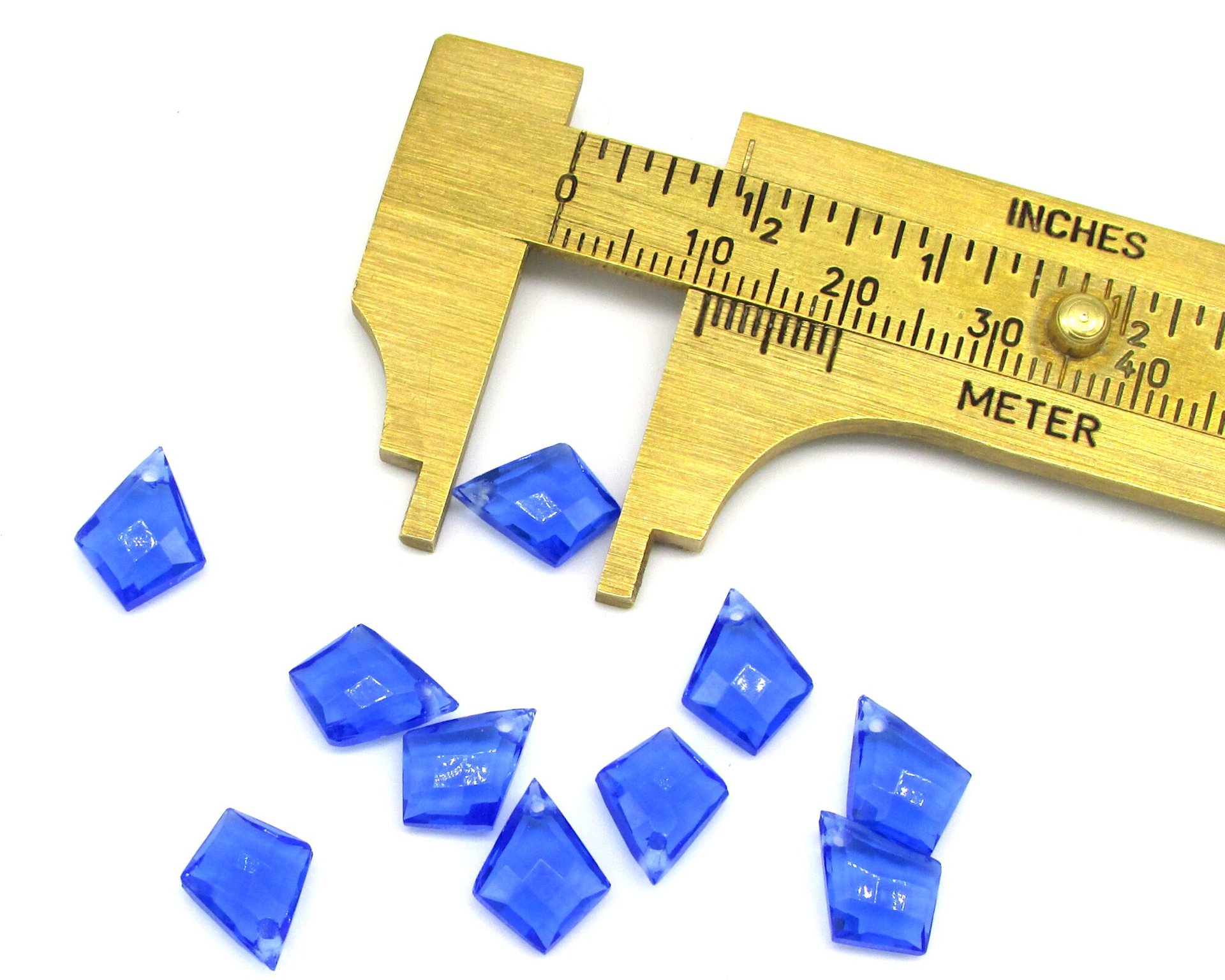 11x8.5mm Blue Kite Briolette Faceted Angular Teardrop Beads