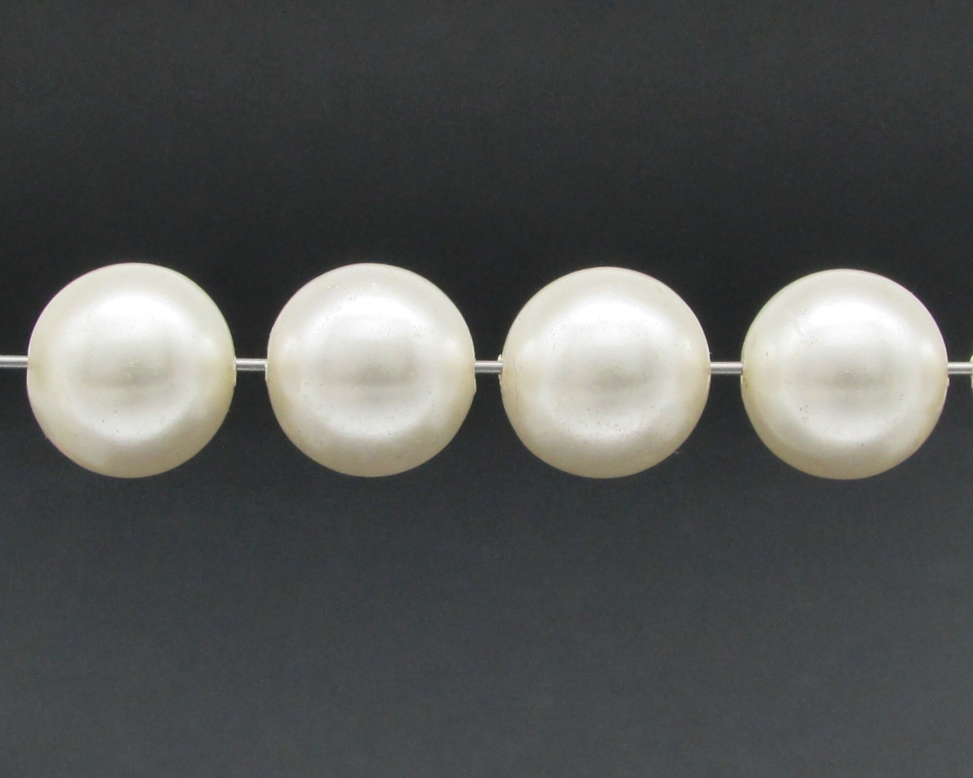 Vintage Plastic Pearls, 12mm 14mm Cultura Lustre Beads