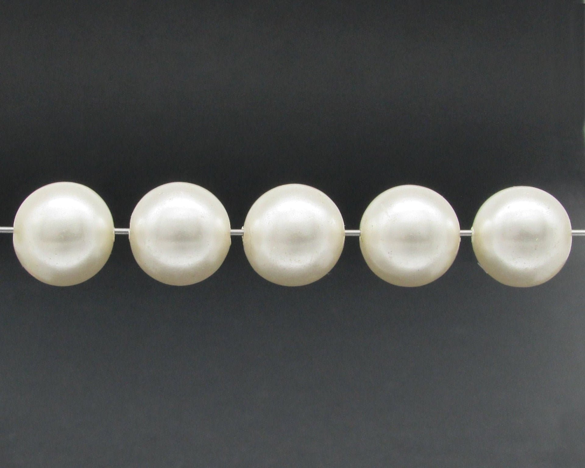 Vintage Plastic Pearls, 12mm 14mm Cultura Lustre Beads