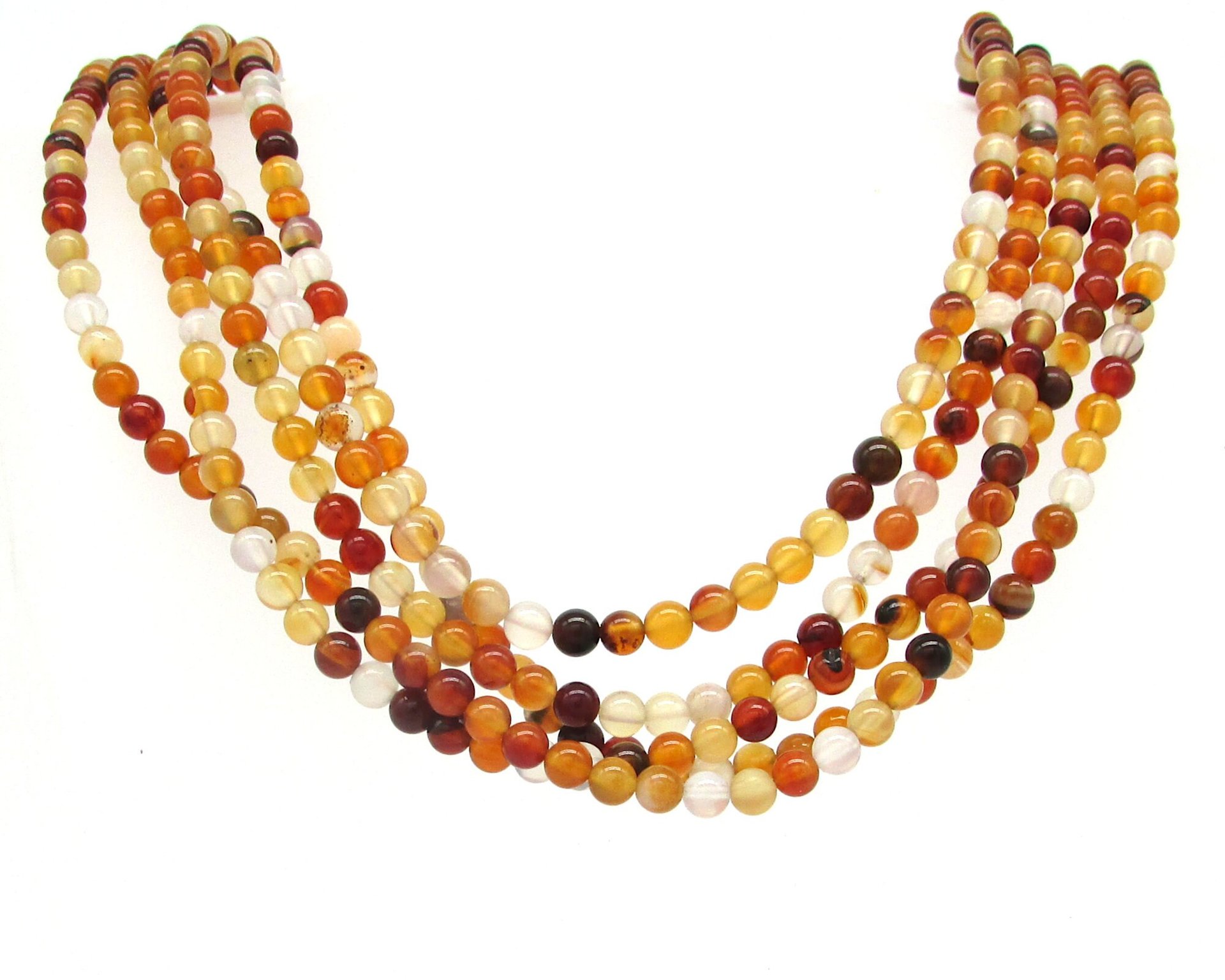 4mm Round Gemstone Beads, Polished Natural Carnelian 16 Inch Strand