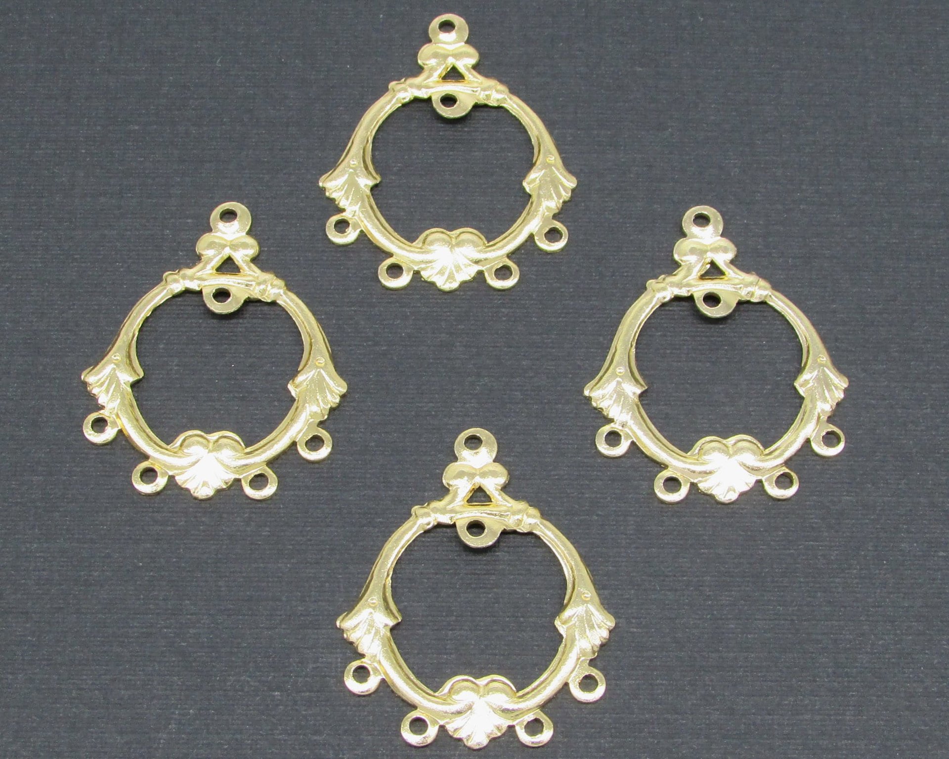 29mm Brass Stampings, Gold Plated Findings for Chandelier Earrings