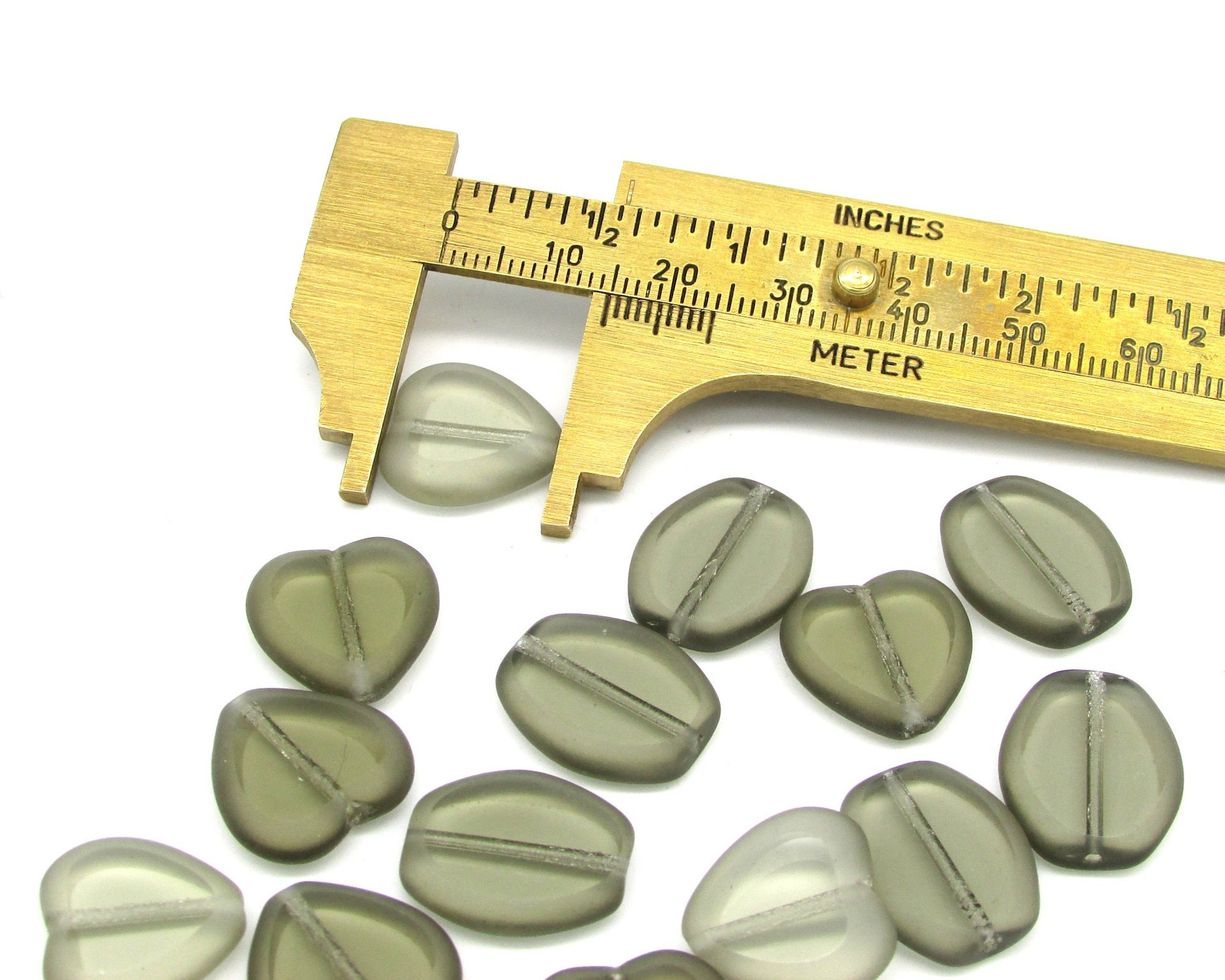 Black Diamond Window Bead Mix, Translucent Greige Czech Glass