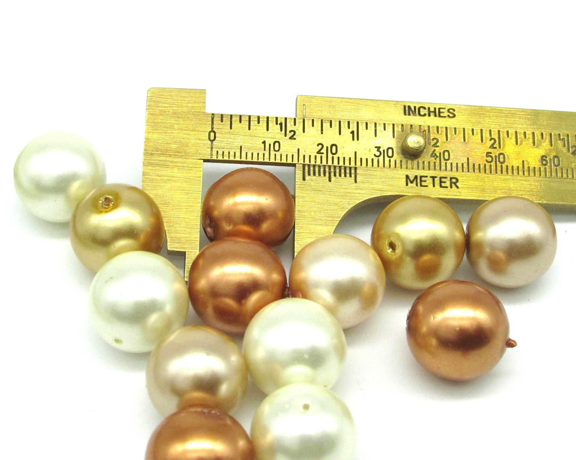 16mm Round Czech Glass Faux Pearls, Choice of Color