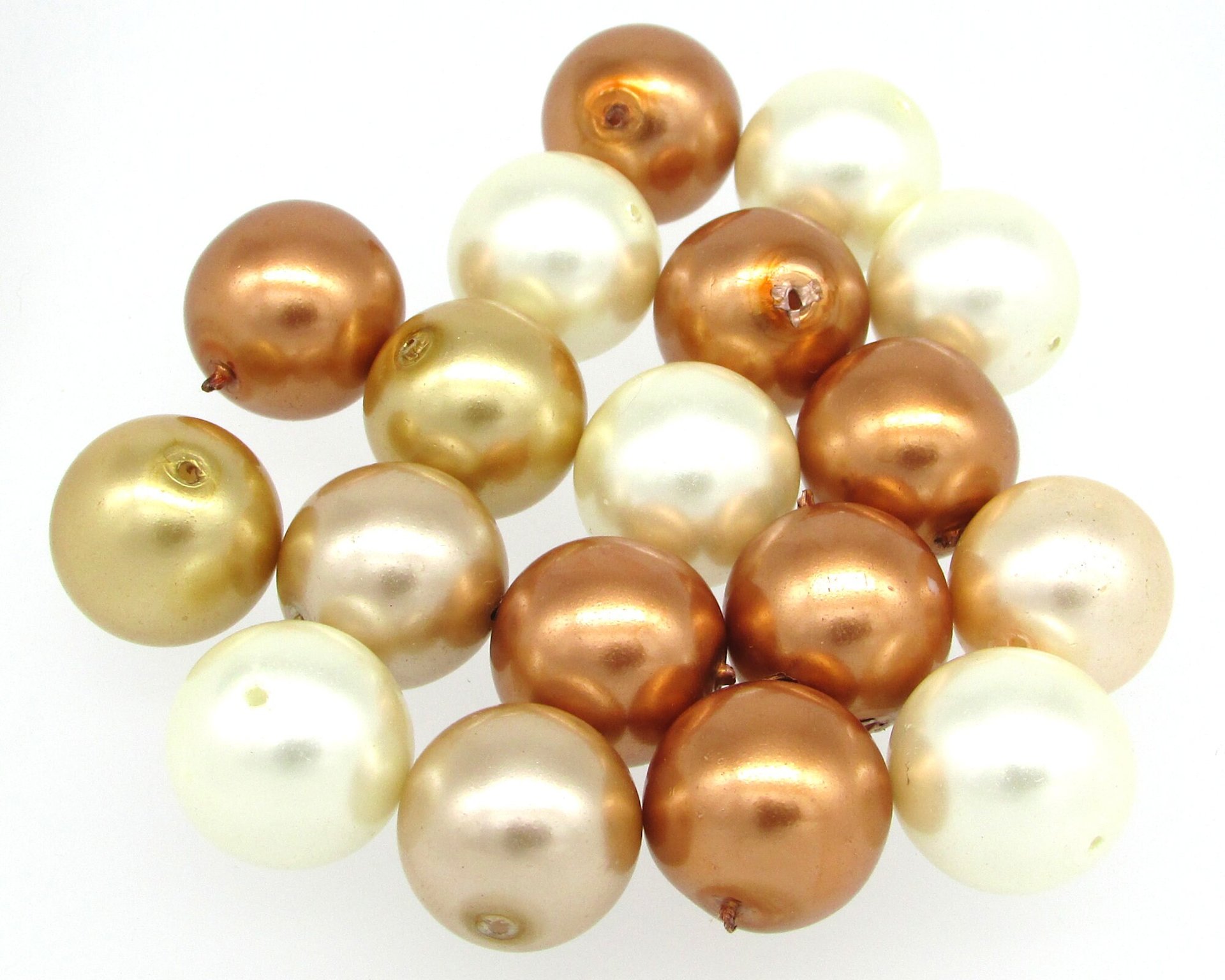 16mm Round Czech Glass Faux Pearls, Choice of Color